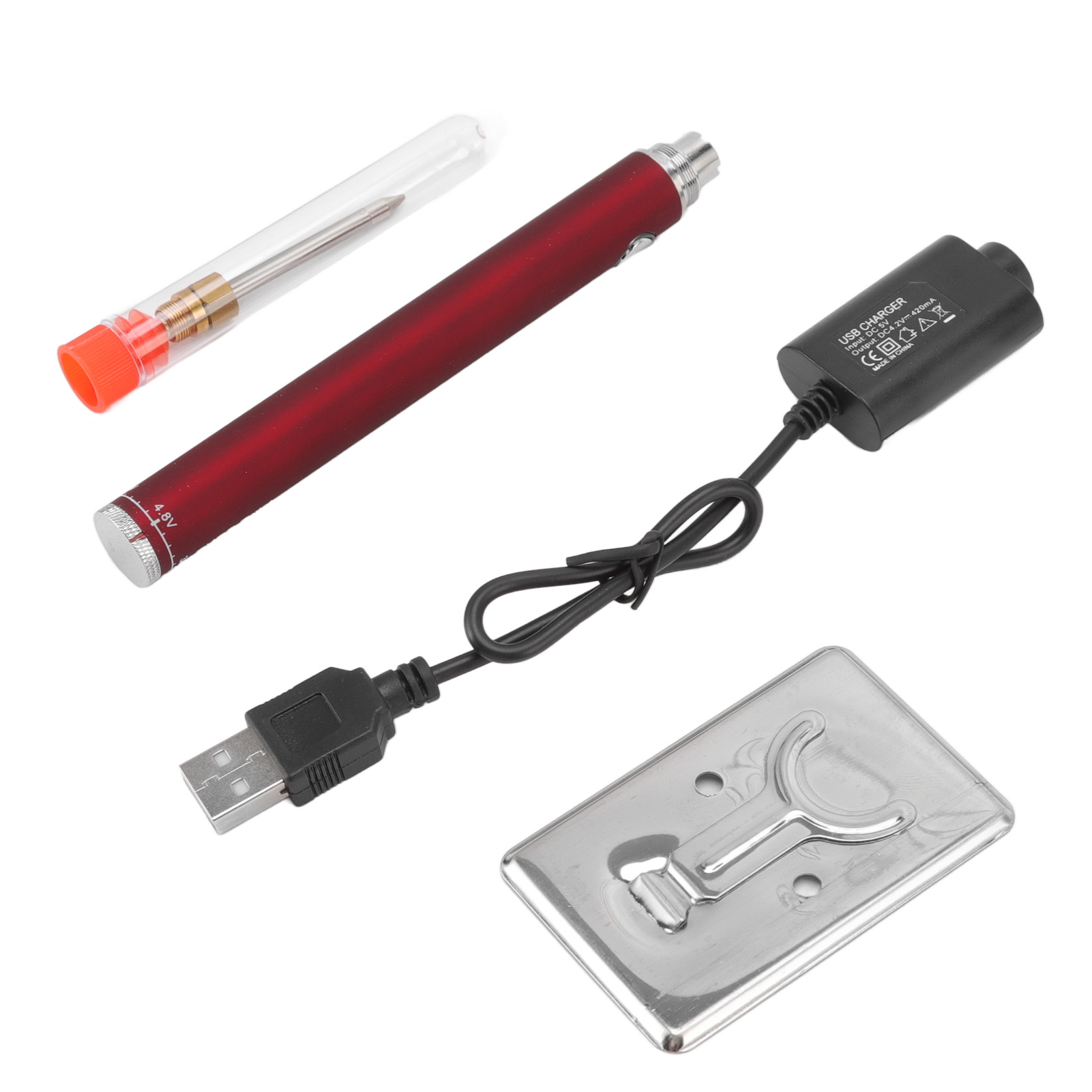 Wiederaufladbarer, Kabelloser 510-lötkolben, Rote Aluminiumlegierung, 200–470 °c, Präzise Und Tragbar Für Elektronik-bastelarbeiten Und E-zigaretten.