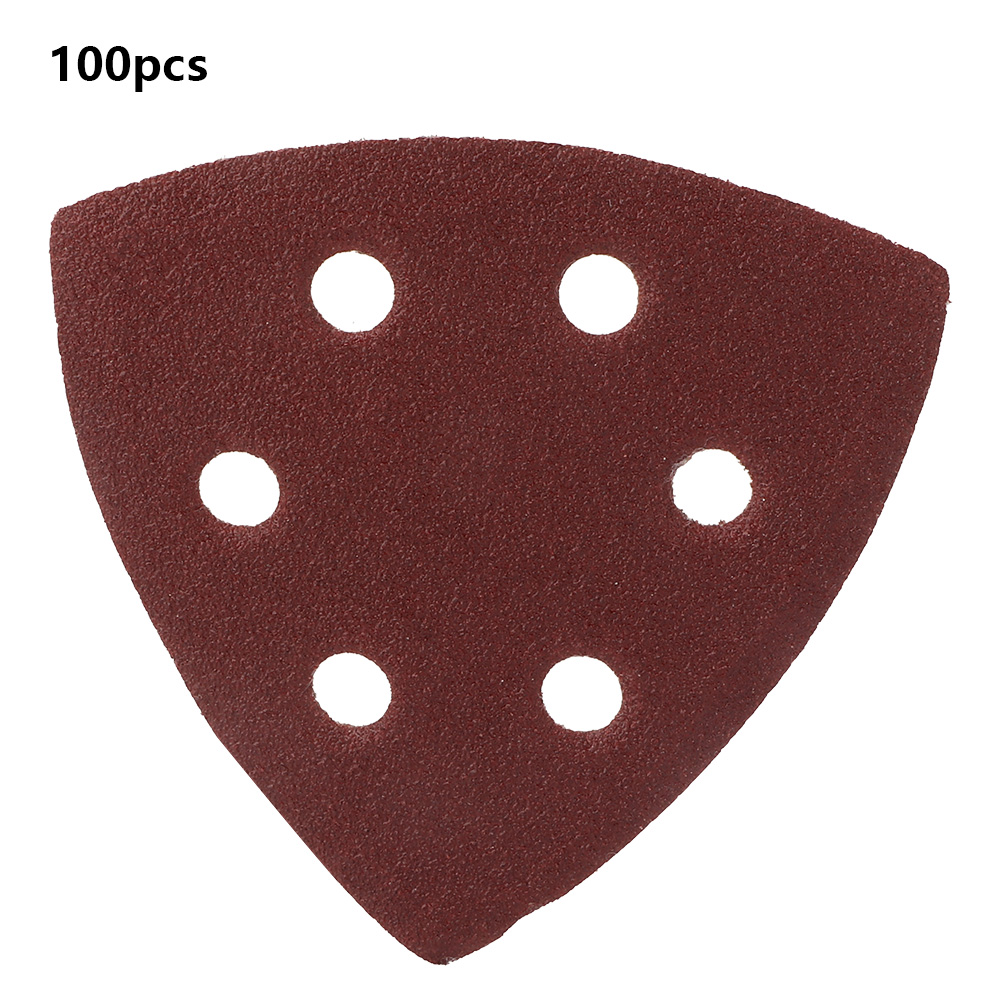 Dreieckige Schleifscheiben (90 X 90 X 90 Mm), Körnung 80, Aluminiumoxid, 6 Löcher Für Schleifmaschinen, 100er-packung, Präzises Schleifen Von Holz Und Metall