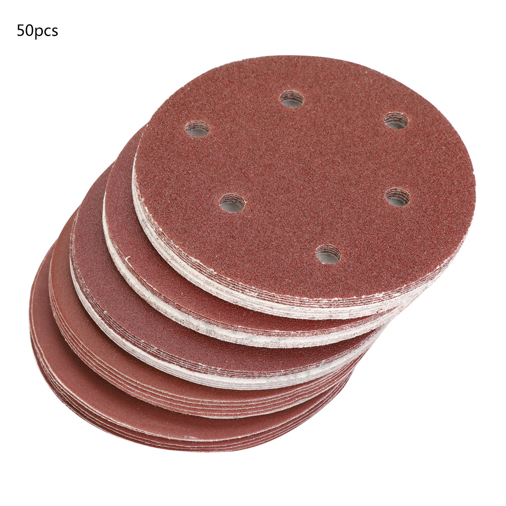 Toivize 125 Mm Runde Schleifscheiben – 50er-packung, Siliziumkarbid, Körnung 40 Bis 800, 6 Löcher Für Die Staubabsaugung