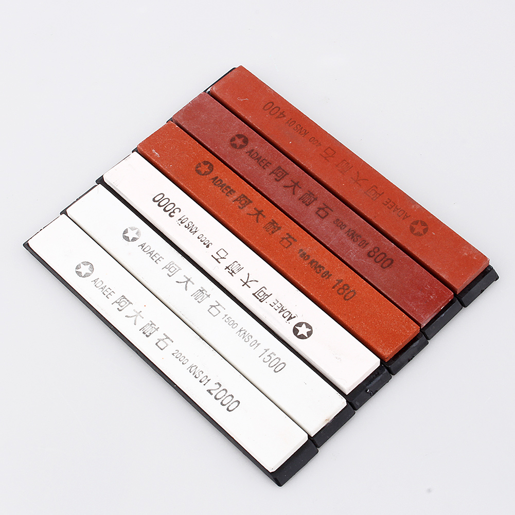 Set Mit 6 Toivize Schleifsteinen, 6 Stück (180–3000) Natürliche, Rutschfeste Schleifsteine, 16,5 X 5 X 3 Cm Für Messer