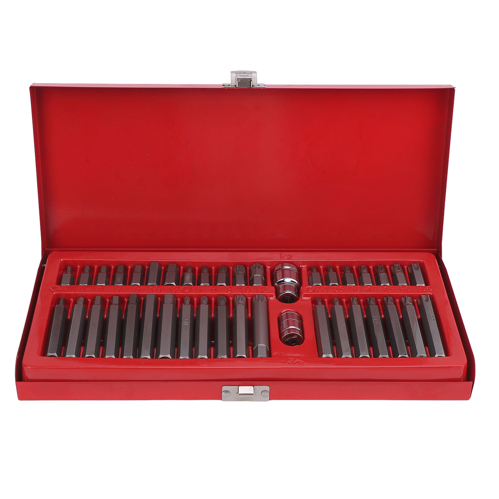 40-teiliges Crv Torx-sechskant-bit-set (1/2" Und 3/8") Mit Aufbewahrungskoffer Für Schlagbohrmaschinen