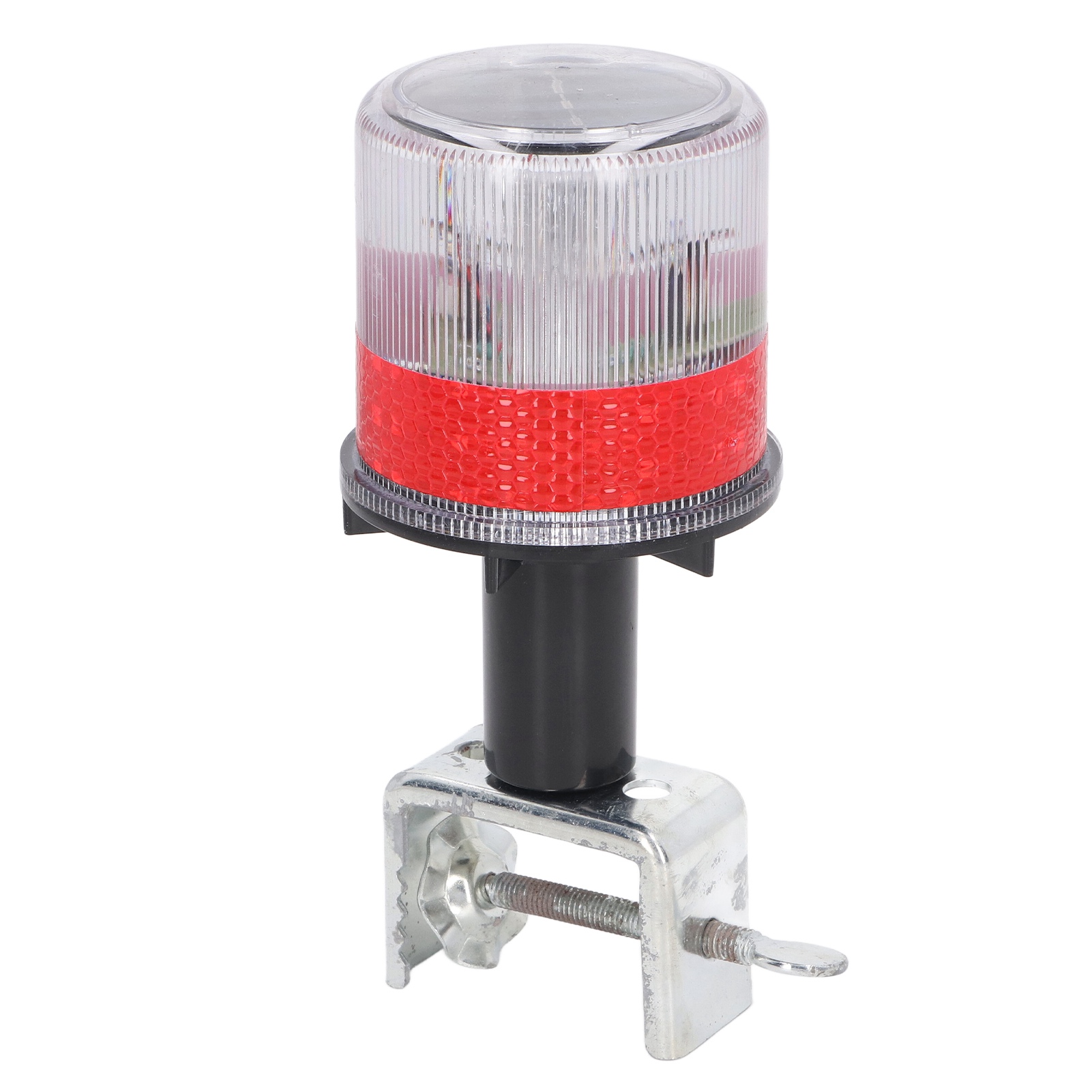 Solarbetriebene Led-blinkleuchte Für Baustellen Mit Eisenhalterung Und Wasserdichter Reflektionsfolie, 2 Wochen Akkulaufzeit, 300 M Sichtbarkeit
