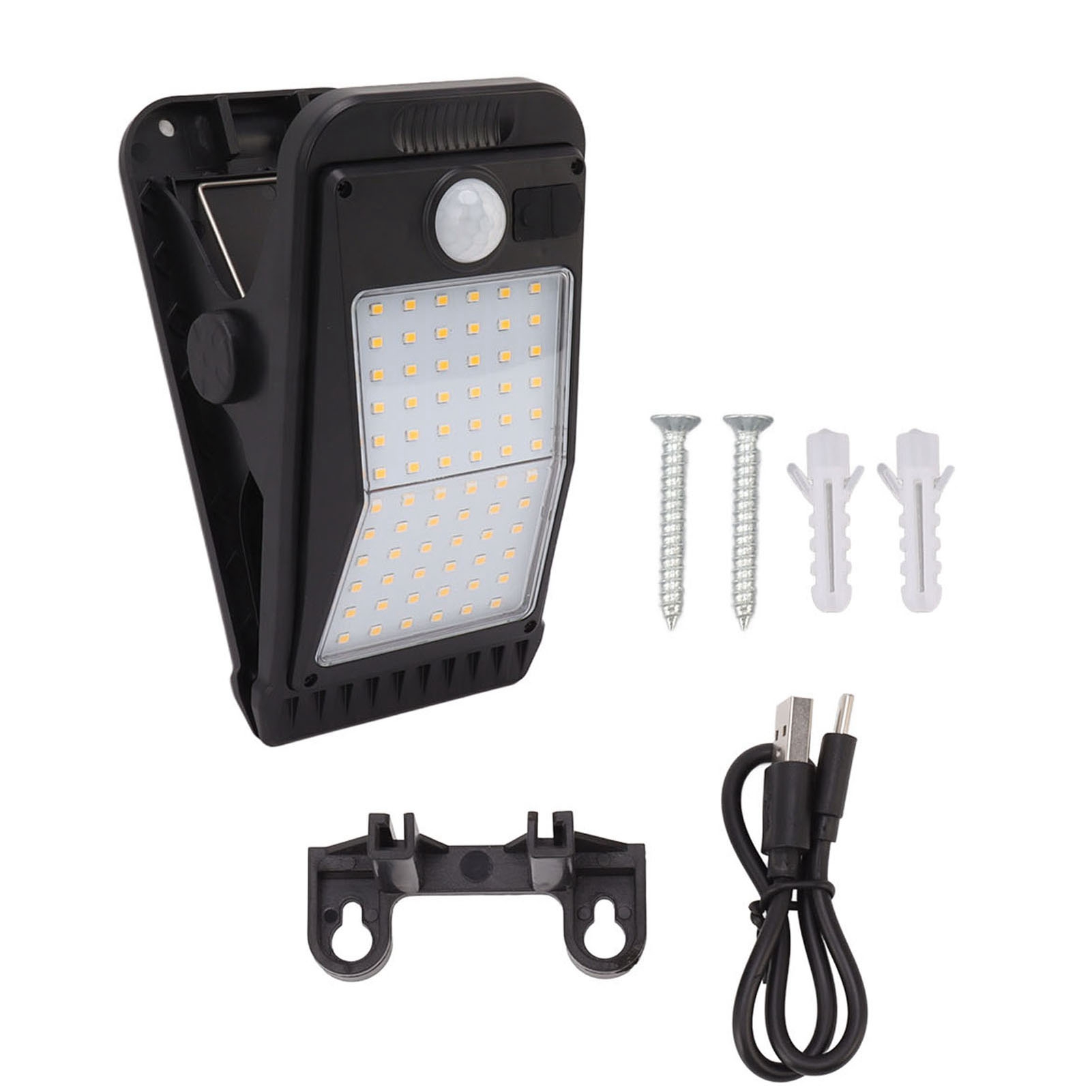 Solar-klemmleuchte Mit 72 Leds Für Den Außenbereich, Bewegungsmelder, Wiederaufladbarem Usb-c-akku, Ip65 Wasserdicht Für Garten Und Terrasse