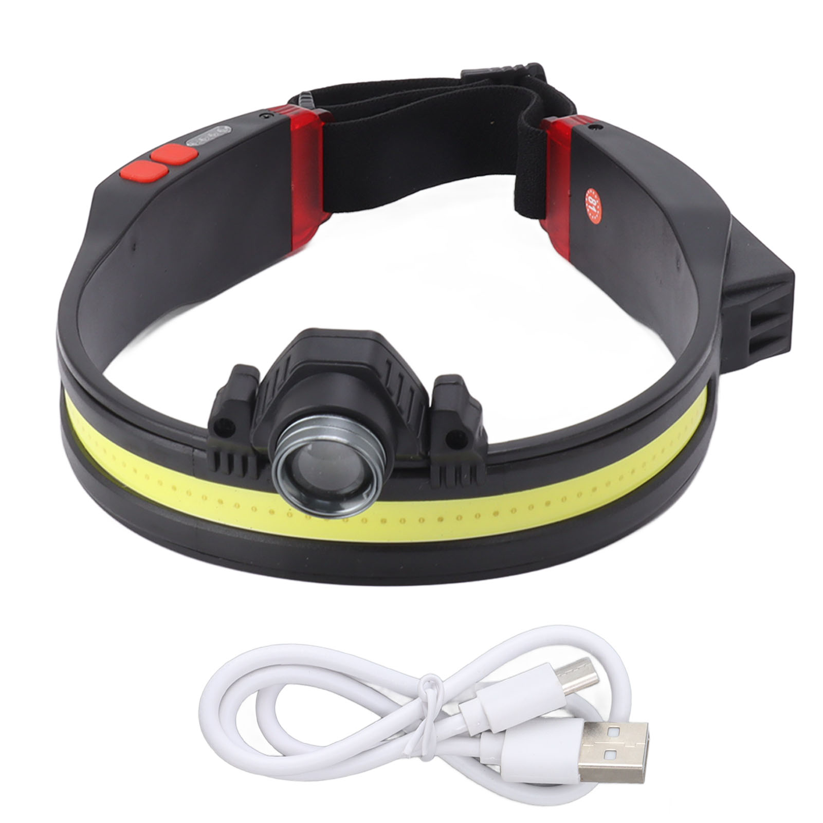 Wiederaufladbare 1200-mah-cob-led-stirnlampe Mit Zoom-akku, 10 Leuchtmodi, Rotlicht, Usb-c-anschluss, Zum Wandern, Radfahren Und Angeln