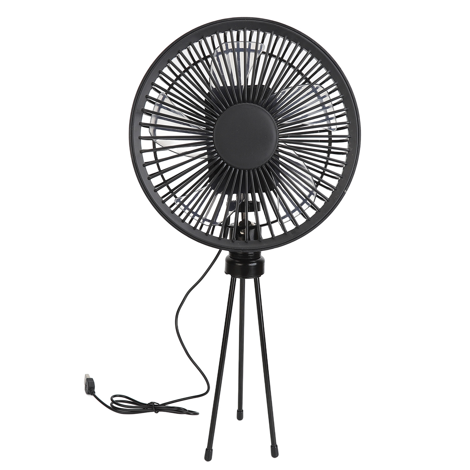Tragbarer 17-cm-usb-campingventilator Mit Verstellbarem Stativ, 2 Geschwindigkeitsstufen, Leise Und Leicht – Ideal Zum Angeln, Picknicken Und Reisen.