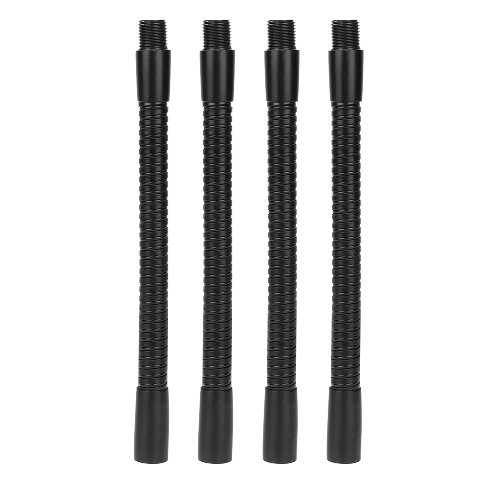 Set Mit 4 Schwarzen, Flexiblen Aluminiumschläuchen (10 Mm X 15 Cm) Für Schwanenhalslampen – Robust Und Elegant, Ideal Zum Selbermachen
