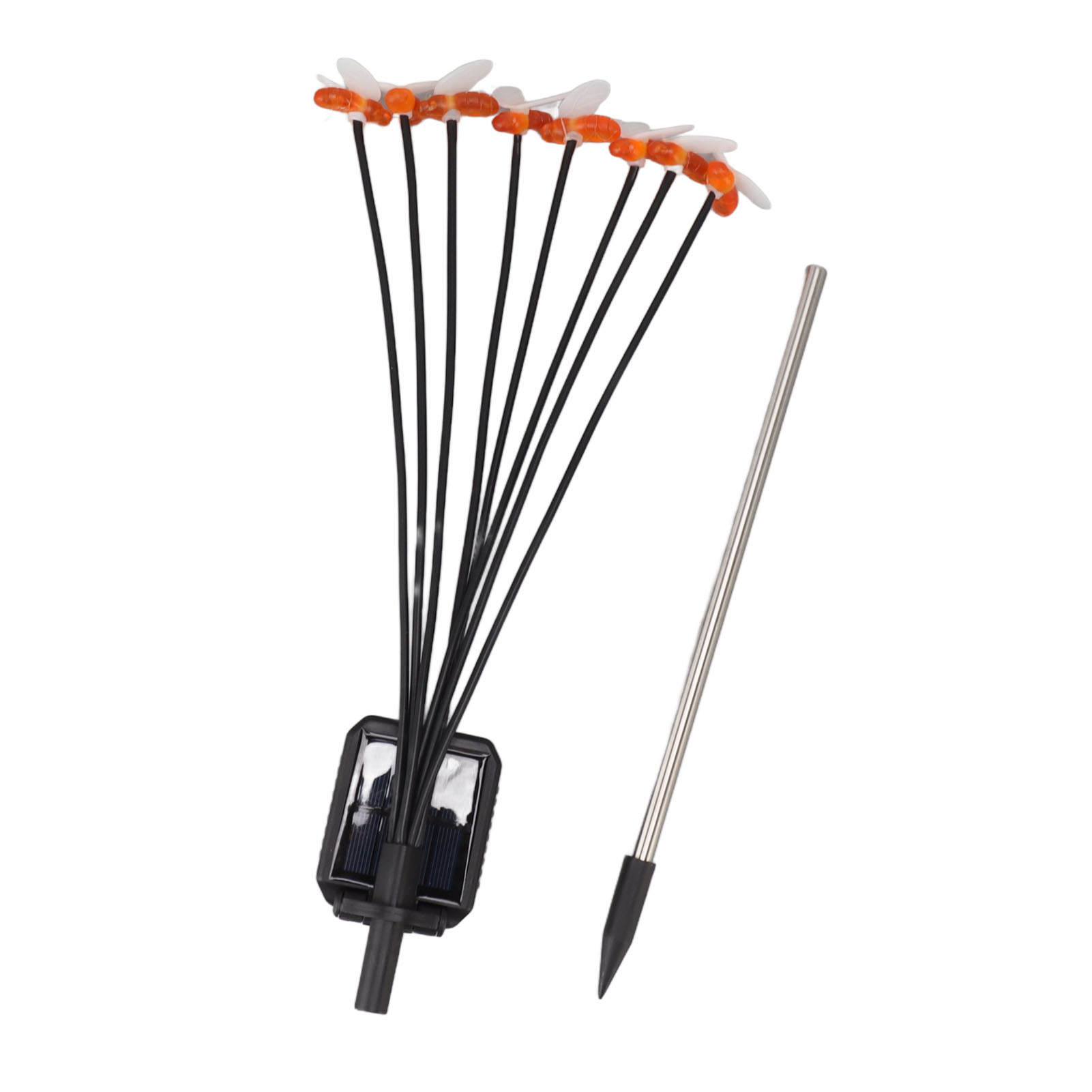 2er-set Solar-gartenleuchten In Bienenform, 8 Warmweiße Leds, Ip65 Wasserdicht, Monokristallines Panel, 70 Cm Hoch, Außendekoration