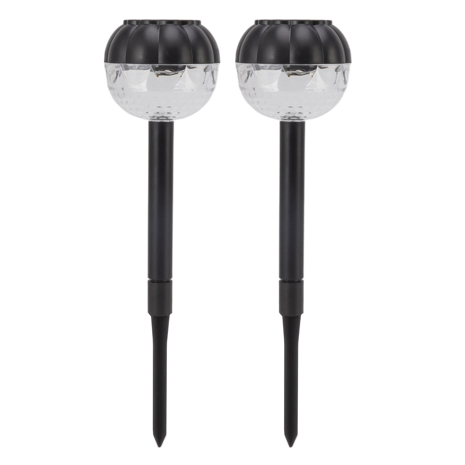 Set Mit 2 Solar-gartenleuchten Für Den Außenbereich, Abs, 35 Cm, Gelbes Blinklicht, Dekorativer Erdspieß Für Wege Oder Terrassen, Autark, Ip44