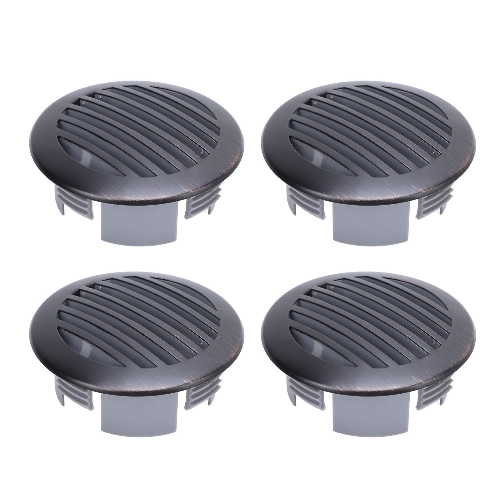 Rundes Lüftungsgitter, 4 Stück, Edelstahl 316, Schwarz, 76 Mm, Elegantes Design