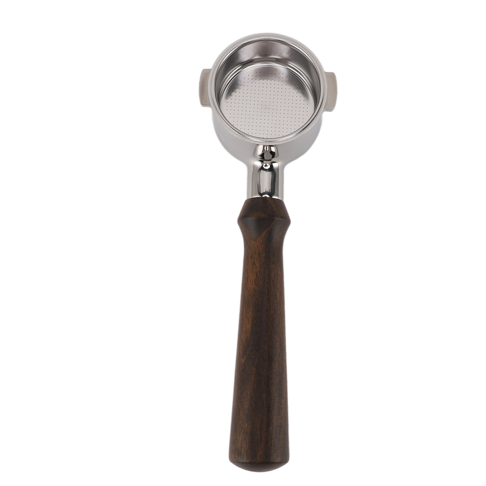 Bodenloser 51-mm-filterhalter Für Delonghi – Edelstahl Mit Griff Aus Ebenholz