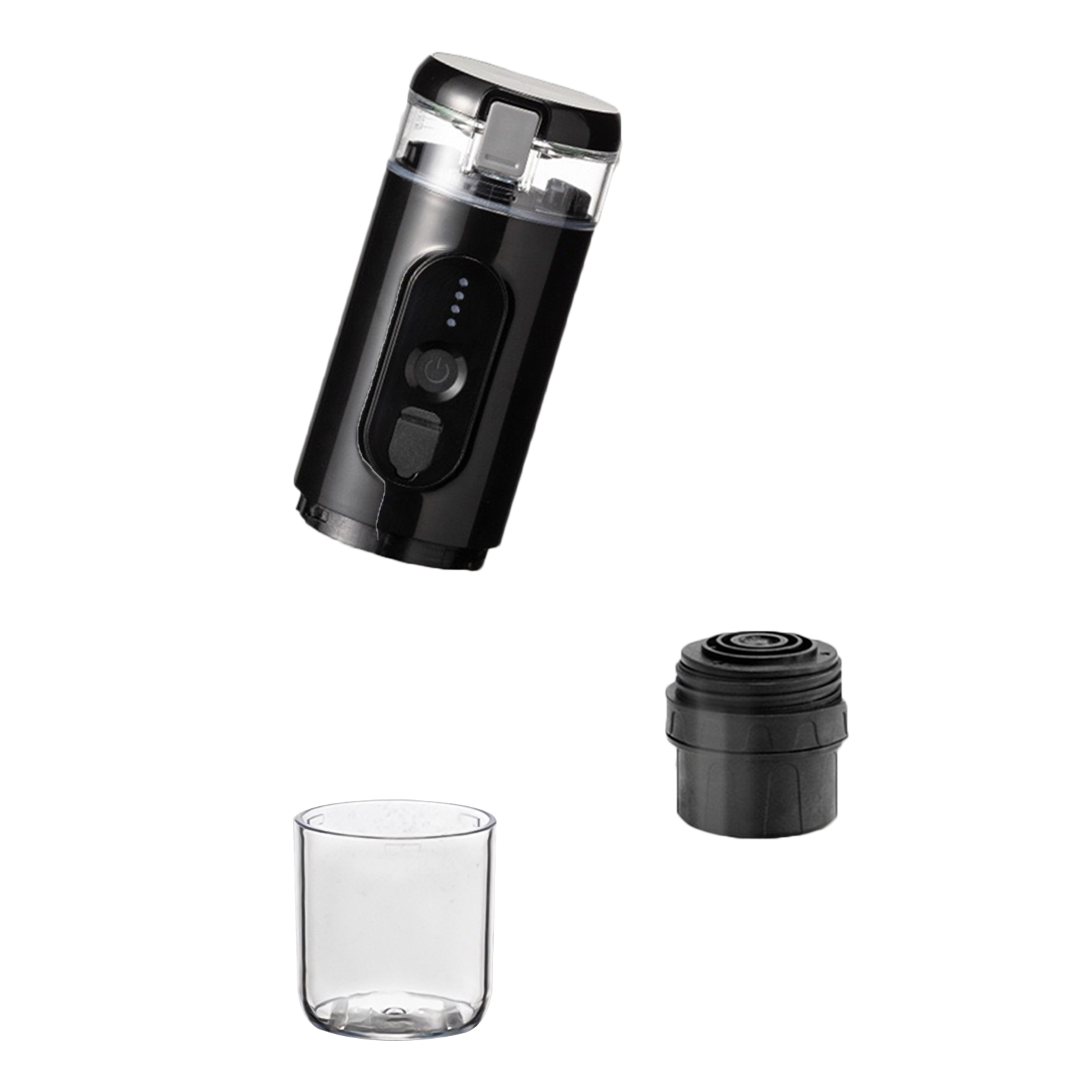Toivize Tragbare Kabellose Kaffeemaschine, 18 Bar Druck, 2500 Mah Akku, Usb-c, Kompatibel Mit Kapseln Und Gemahlenem Kaffee, Kompakt, Schwarz Und Edelstahl