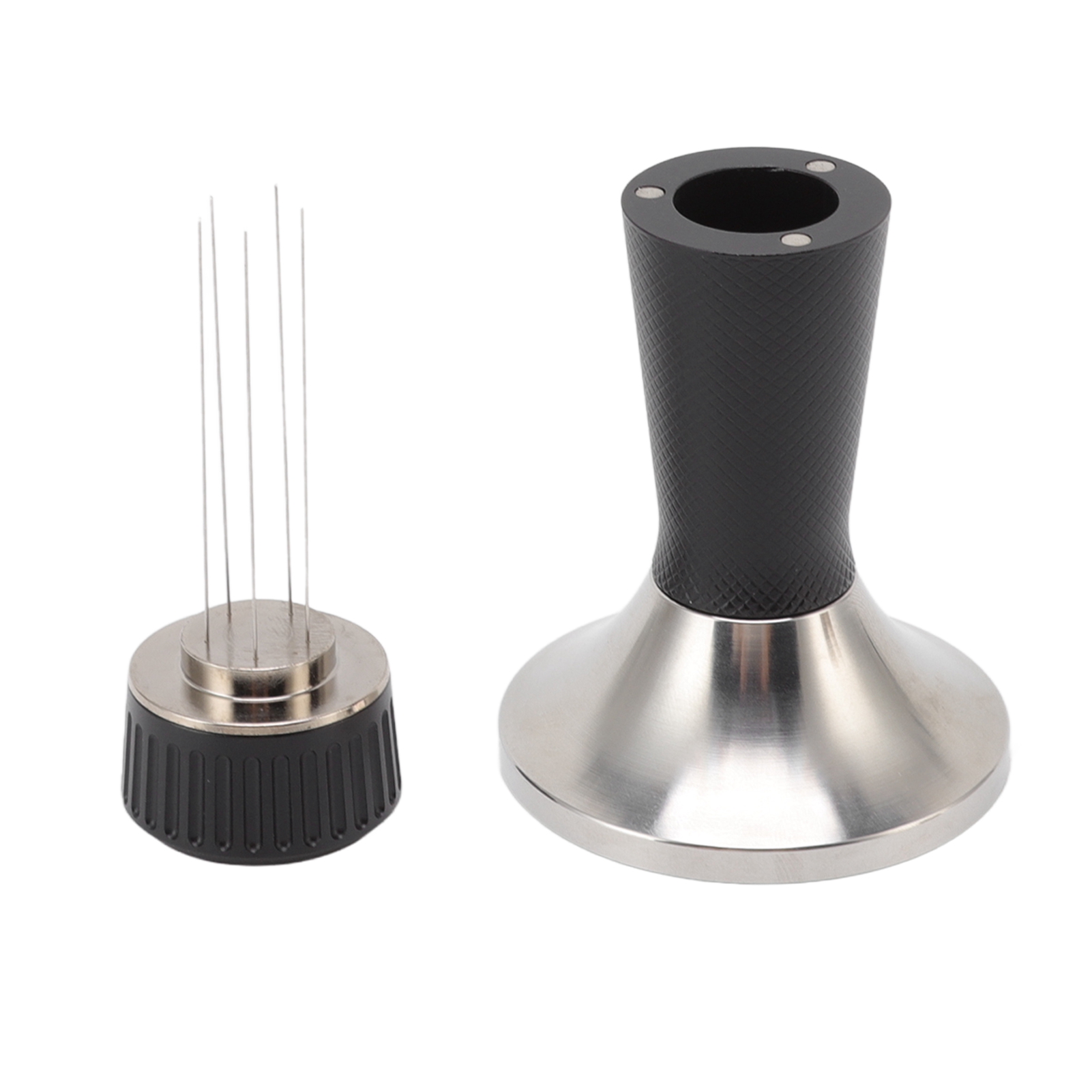 Kaffeetamper (53,3 Mm) Mit Integriertem Spreizer, Schwarzer Edelstahl, 2-in-1-magnetwerkzeug Für Espresso-baristas