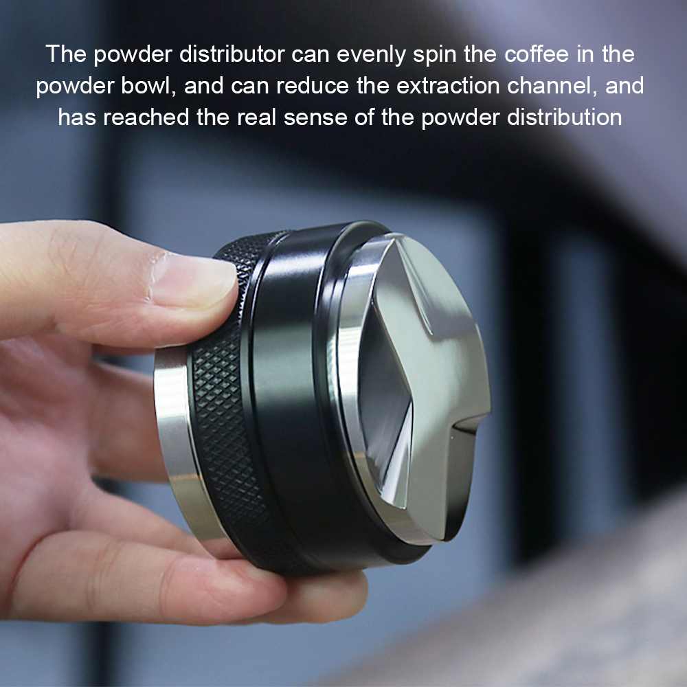 Toivize 2-in-1 Espresso-spender Und Tamper, Edelstahl 304, 53 Mm Verstellbar, Schwarzes Diamantmuster Für Baristas