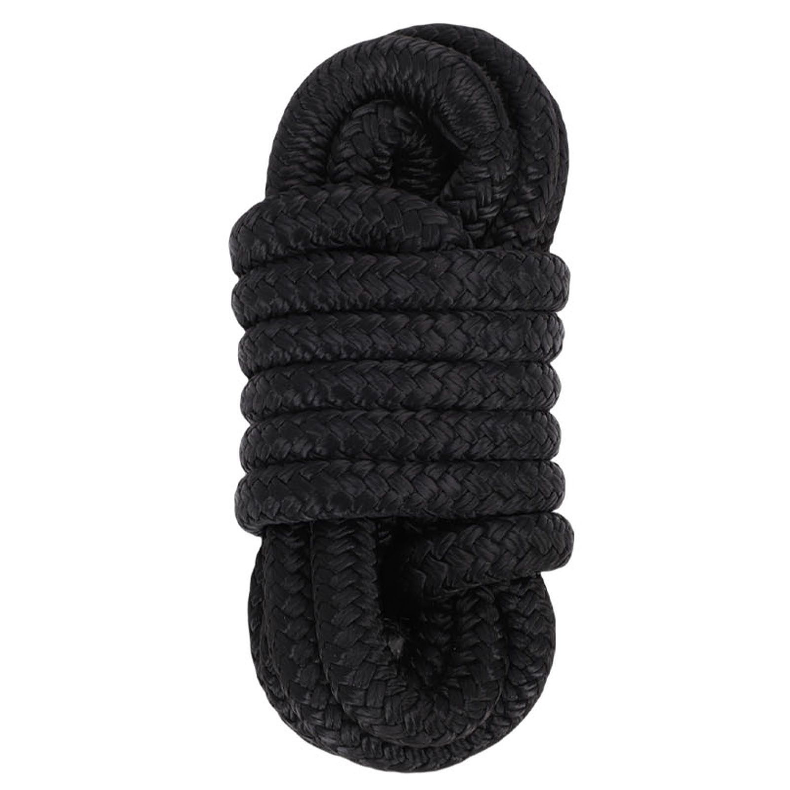 Hochbelastbares, Schwarzes, Doppelt Geflochtenes Nylon-festmacherseil, 9,5 Mm X 4,5 M, 30 Cm Ösen