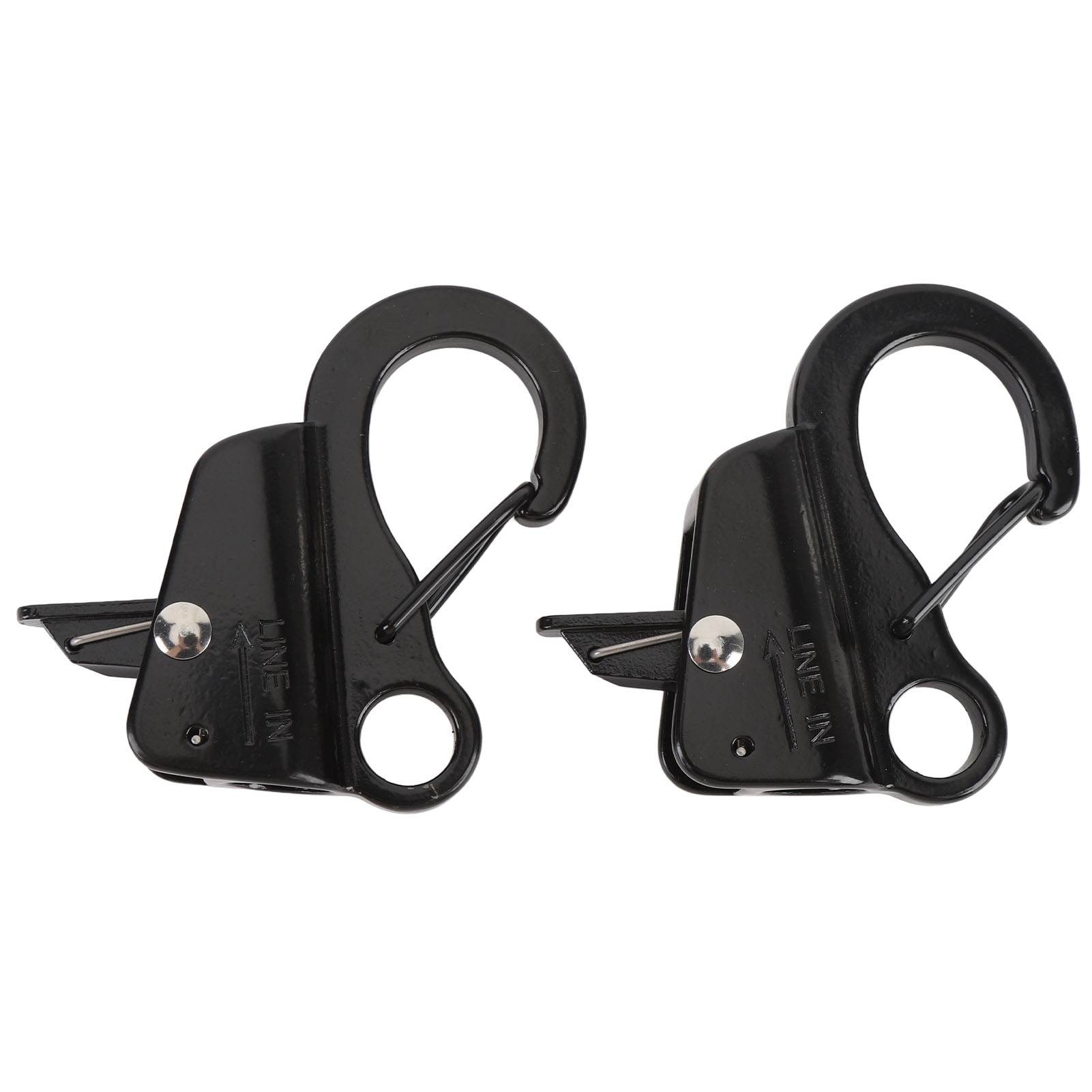 2 Stück Mattschwarze Edelstahl-fenderclips Für 10-16 Mm Seile - Schnelle Und Robuste Werkzeuglose Montage - Ideal Für Boote Und Yachten