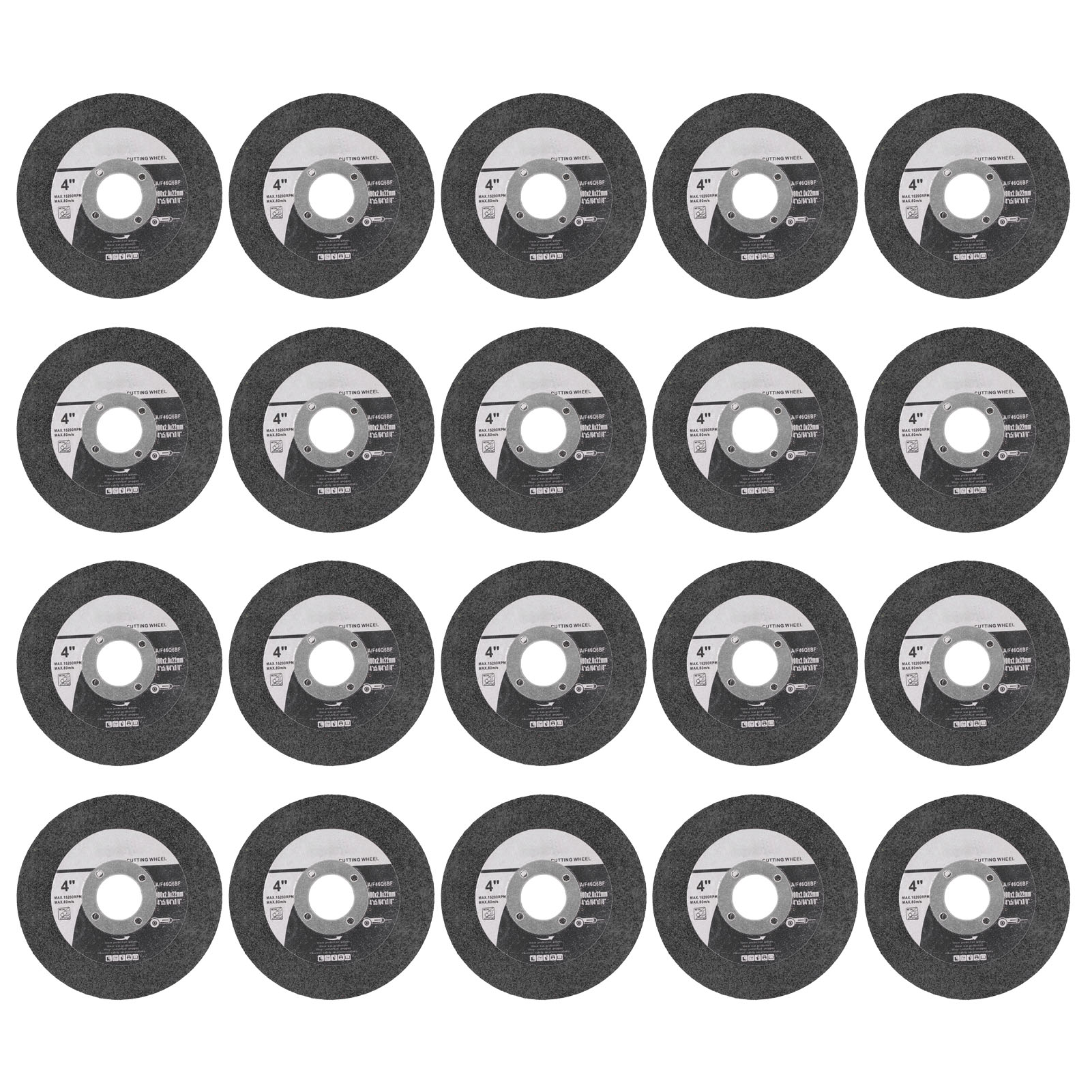 Packung Mit 20 Siliziumkarbid-trennscheiben, Ø 100 Mm, Bohrung 22 Mm, Für Edelstahl Und Glasfaser