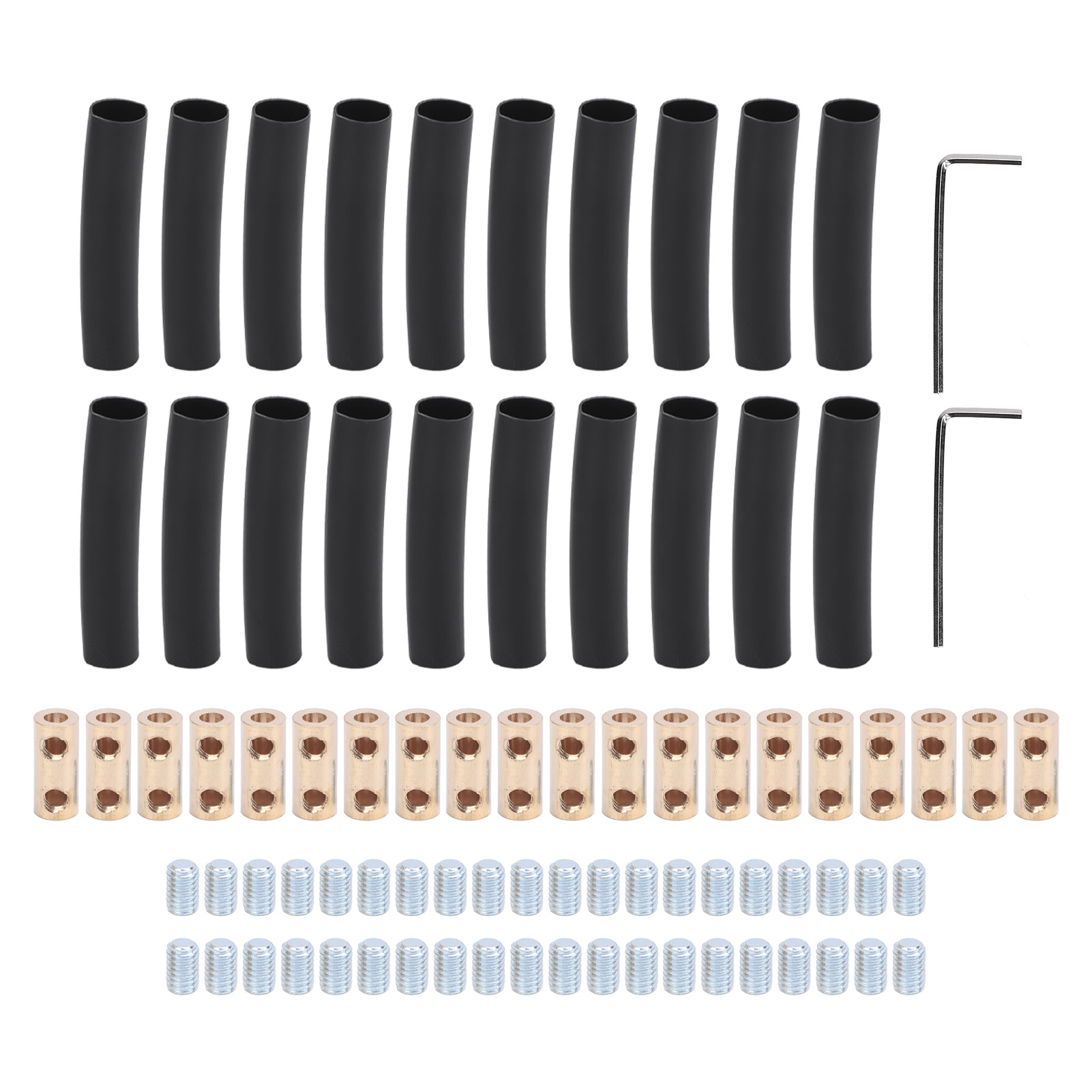 Elektrische Steckverbinder Aus Reinem Kupfer, 10 Awg, 60 A, 20-teiliges Set Mit Schrauben Und Schrumpfschlauch Für Sichere Verkabelung