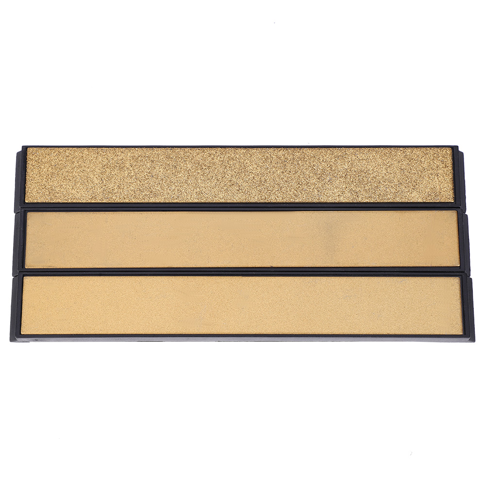 3-teiliges Titan-schärfsteinset (körnung 80/600/1000), Schwarze, Rutschfeste Abs-basis, 23 X 160 Mm, Zum Trockenschärfen Von Messern
