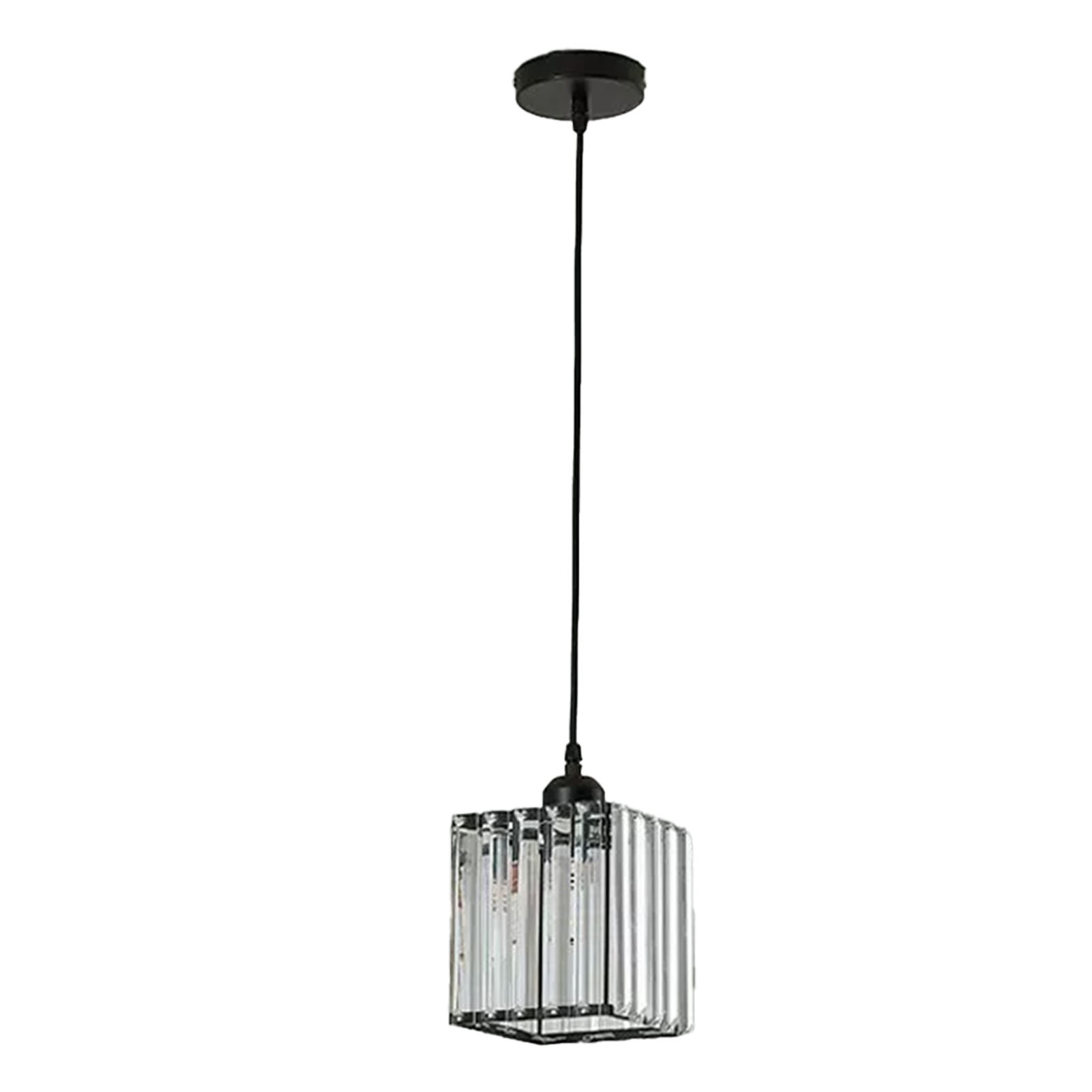 Quadratischer Pendelleuchtenschirm Von Toivize, Schwarzer Kristall Und Edelstahl, Elegantes Modernes Design Für E27-kronleuchter (leuchtmittel Nicht Enthalten).