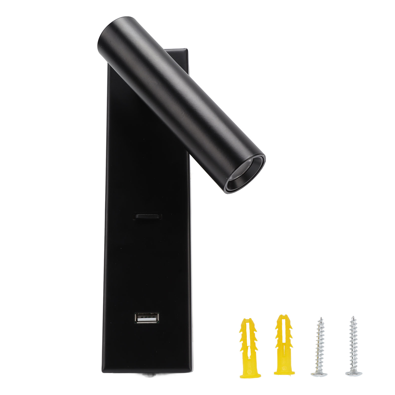Toivize Led-wandleuchte Aus Schwarzem Aluminium Mit Leselampe, 5v/2a Usb-anschluss Und Integriertem Schalter Für Das Schlafzimmer