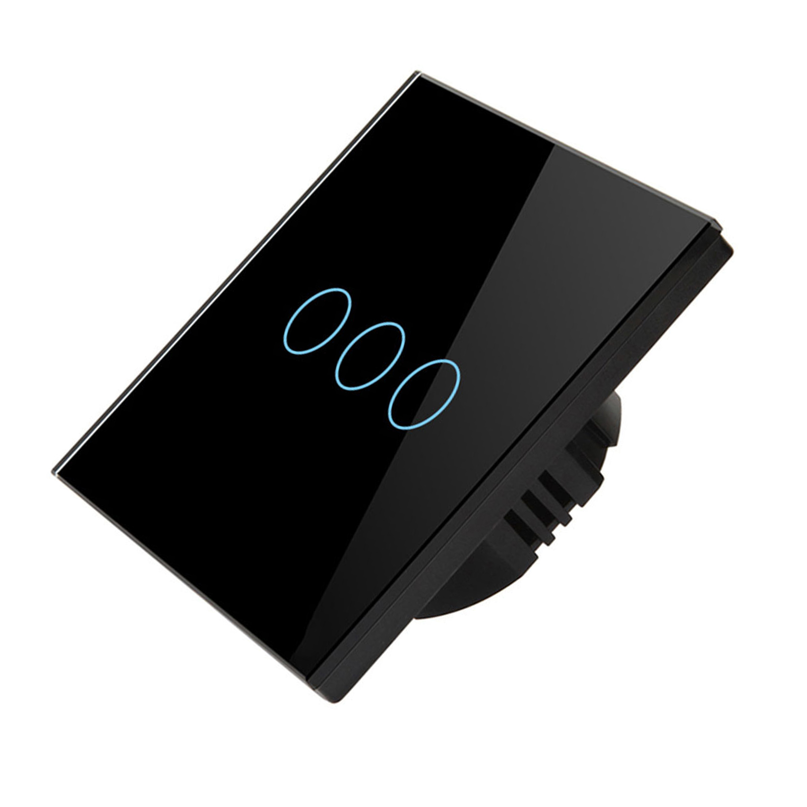Tuya 1-wege-wlan-touch-schalter Rf433, Neutralleiterfrei, Schwarzes Gehärtetes Glas, Google Home Sprachsteuerung, Einfache Installation