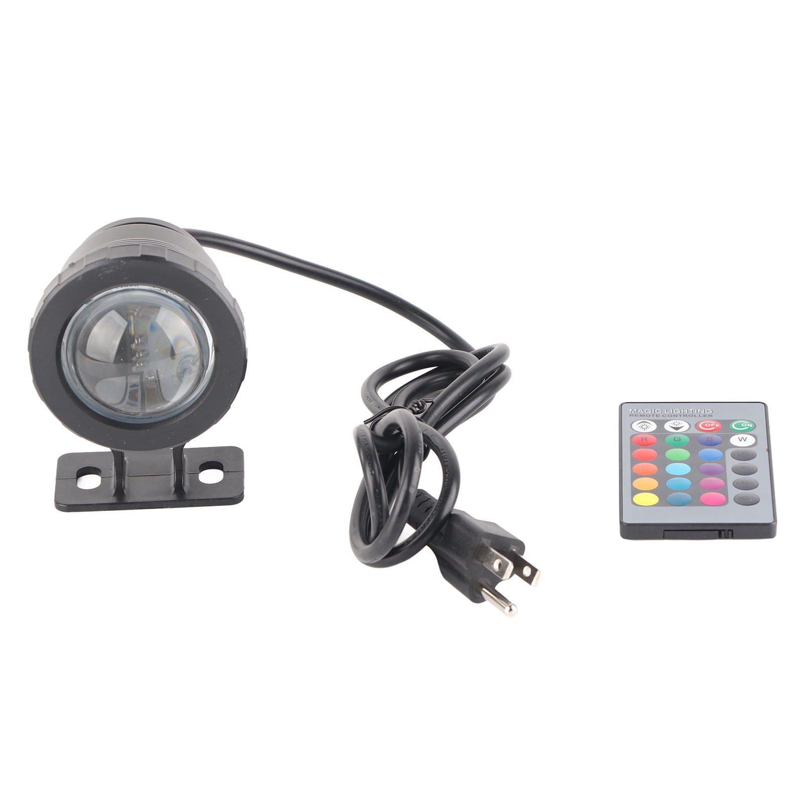 10-w-rgb-led-projektor, Ip65 Wasserdicht Für Pool Und Garten, Schwarz, Mit Kabelloser Fernbedienung, 16 Dynamische Farbmodi, Modernes Design