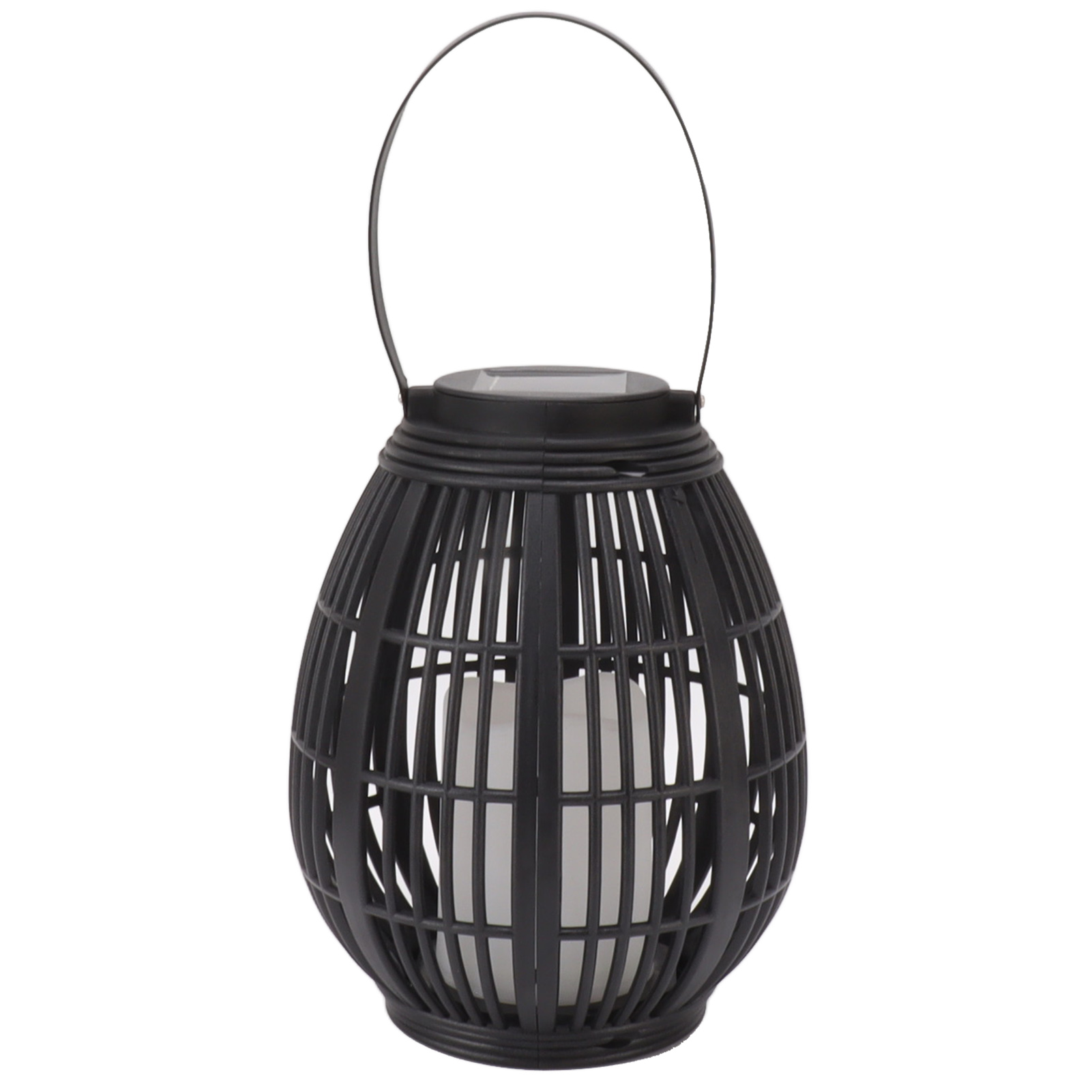 Solar-außenlaterne, Rattan, Ip44, Warmes Licht, 600 Mah, Dekoratives Design Für Garten, Terrasse, Einfahrt, Kabellos, Autark