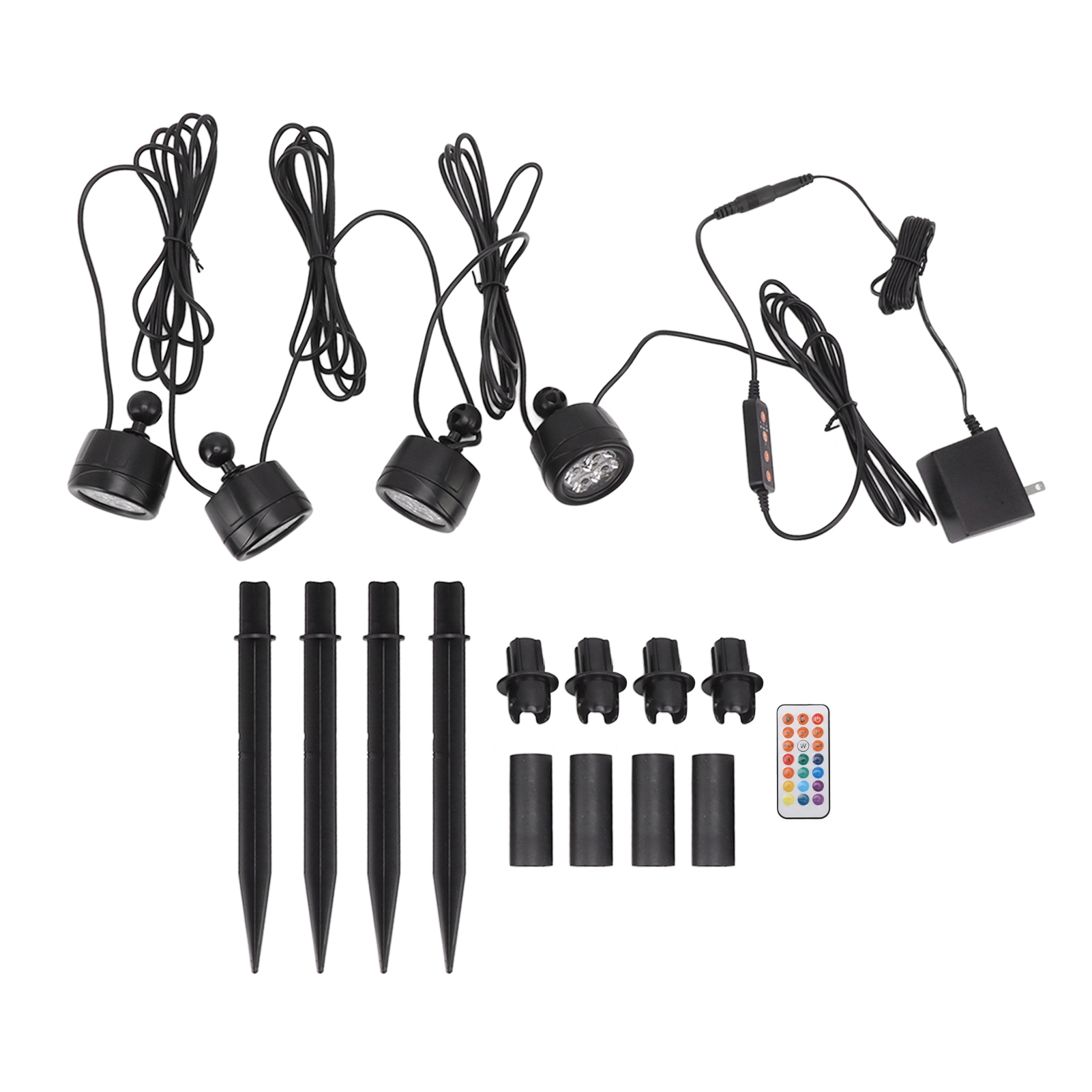 Toivize Rgb-led-landschaftsprojektor, Ip68 Wasserdicht, 360° Schwenkbar, Fernbedienung, 13 Farben, Set Mit 4 Strahlern Für Garten, Pool Und Außenbereich