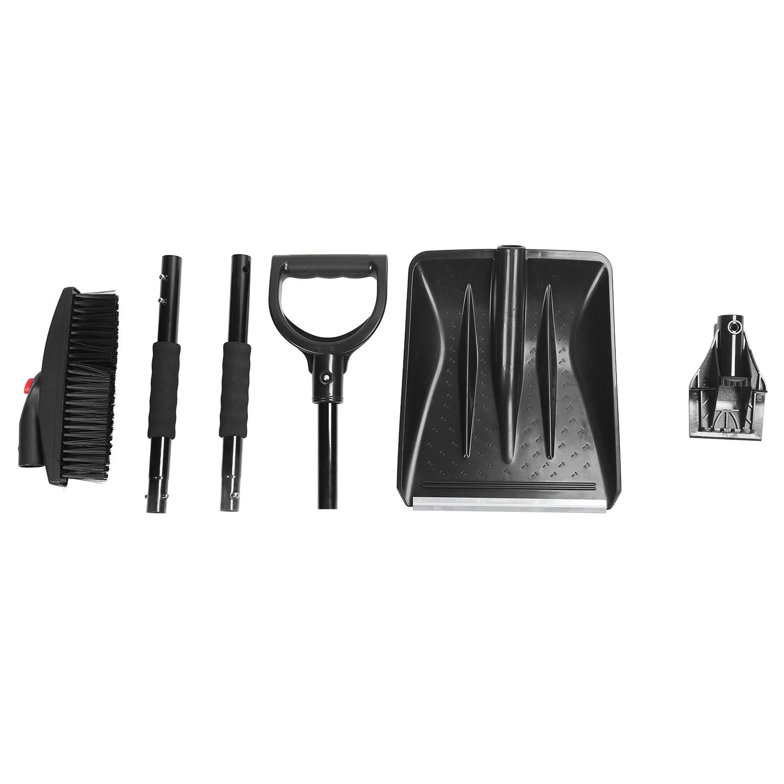 Toivize 3-in-1 Schneeschaufel, Faltbare Schneeschaufel Mit Schaber Und Bürste, Schwarzes Abs, 1185 G, Für Auto