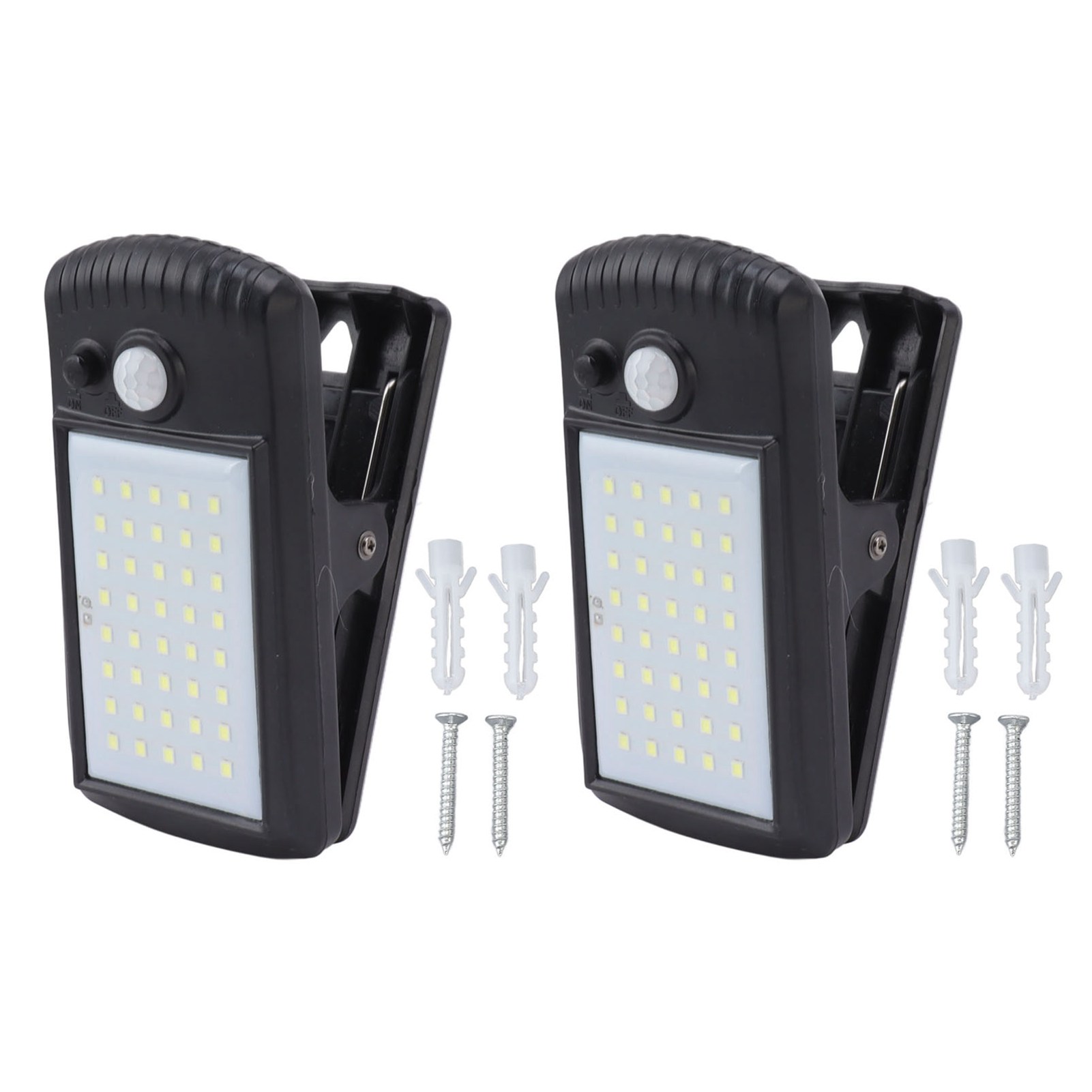 Set Mit 2 Led-solarleuchten (600 Lm, Ip65) Mit Infrarot-bewegungsmelder, Autonome Außenbeleuchtung Für Zaun Und Terrasse