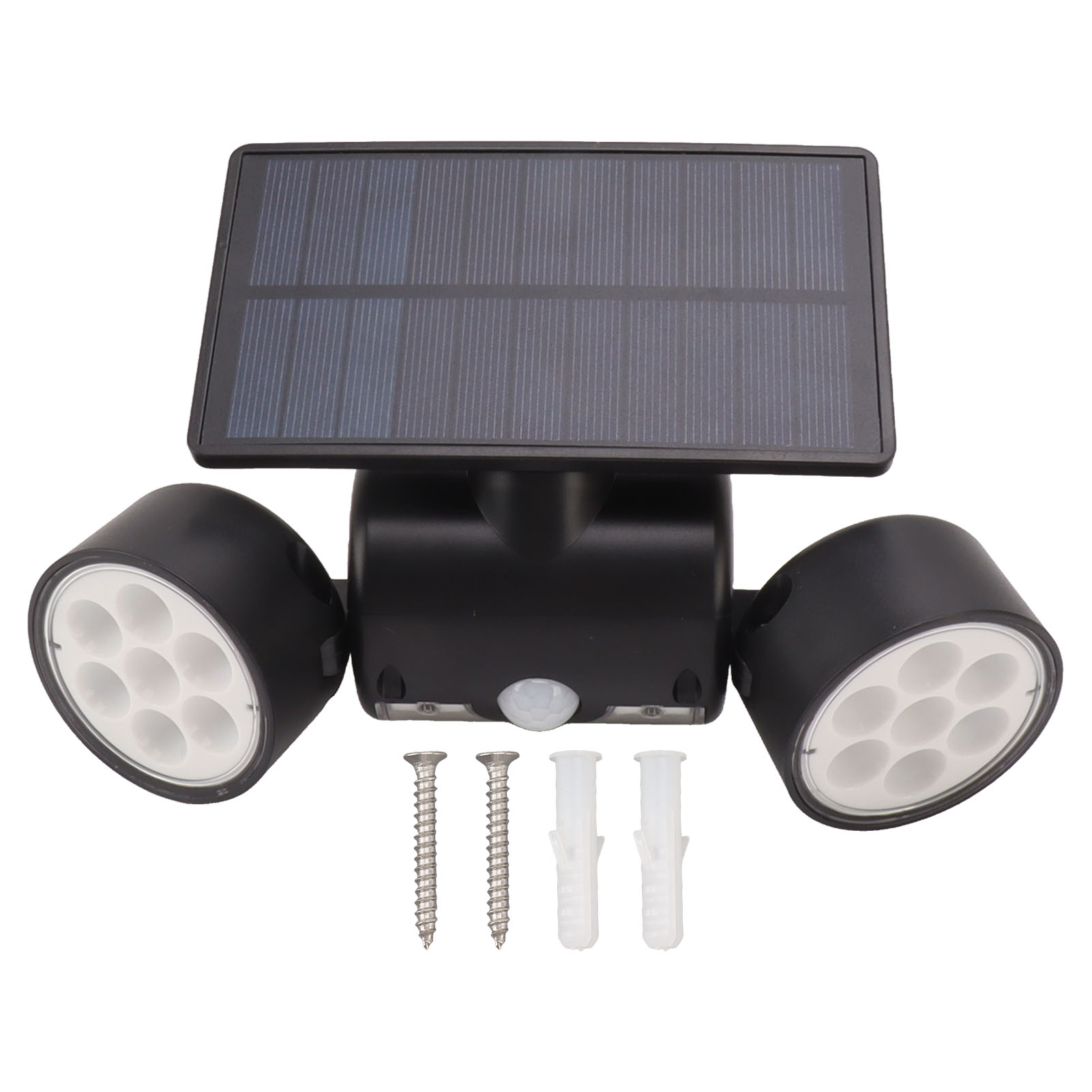 Doppelstrahler-solarfluter Mit 30 Leds, Schutzart Ip65, Bewegungsmelder, Außenbeleuchtung Für Garten, Terrasse Und Einfahrt, Autark, Wasserdicht