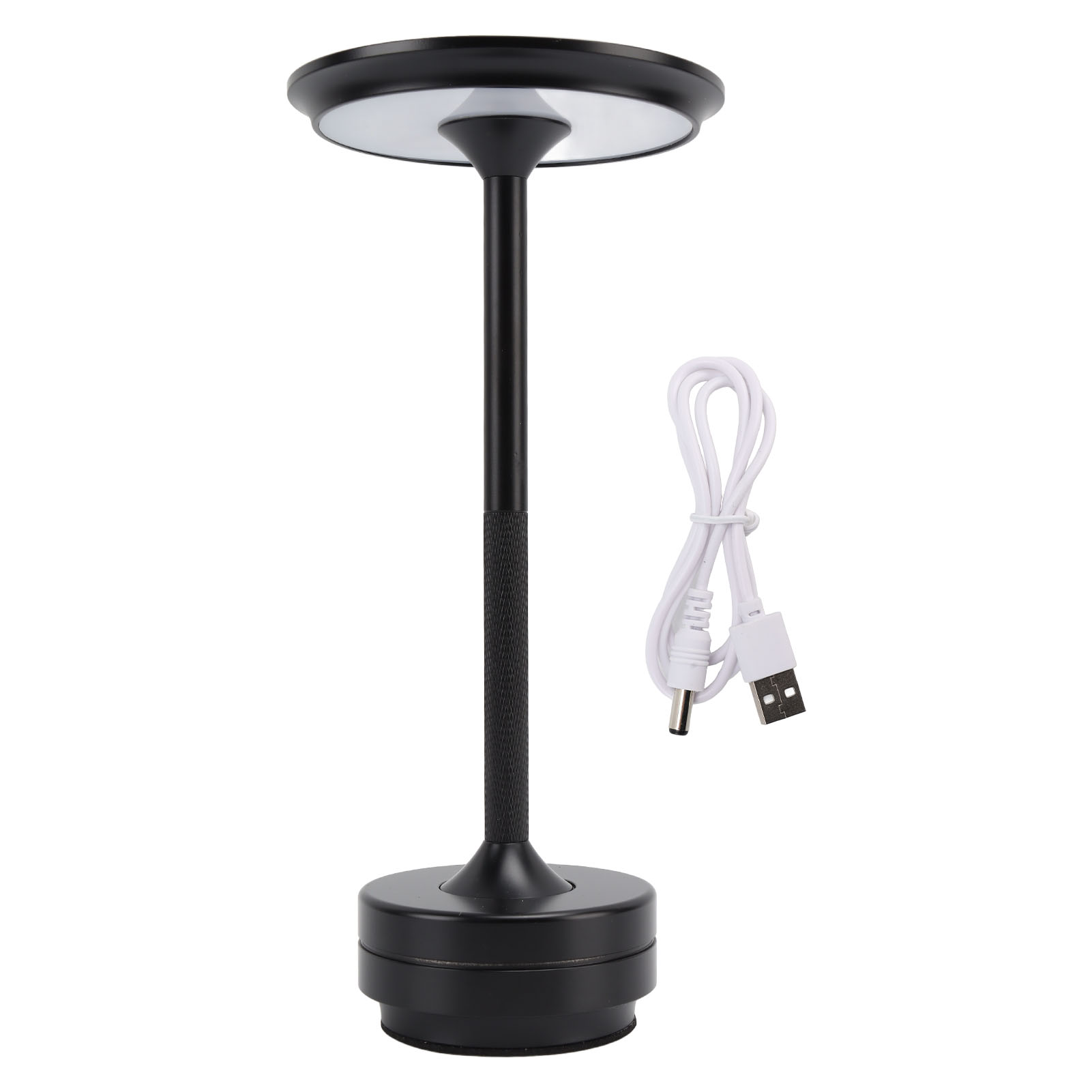 Wiederaufladbare, Kabellose Led-tischleuchte Aus Schwarzem Aluminium, 28,5 Cm, Modernes Design, Verstellbare, Tragbare Beleuchtung