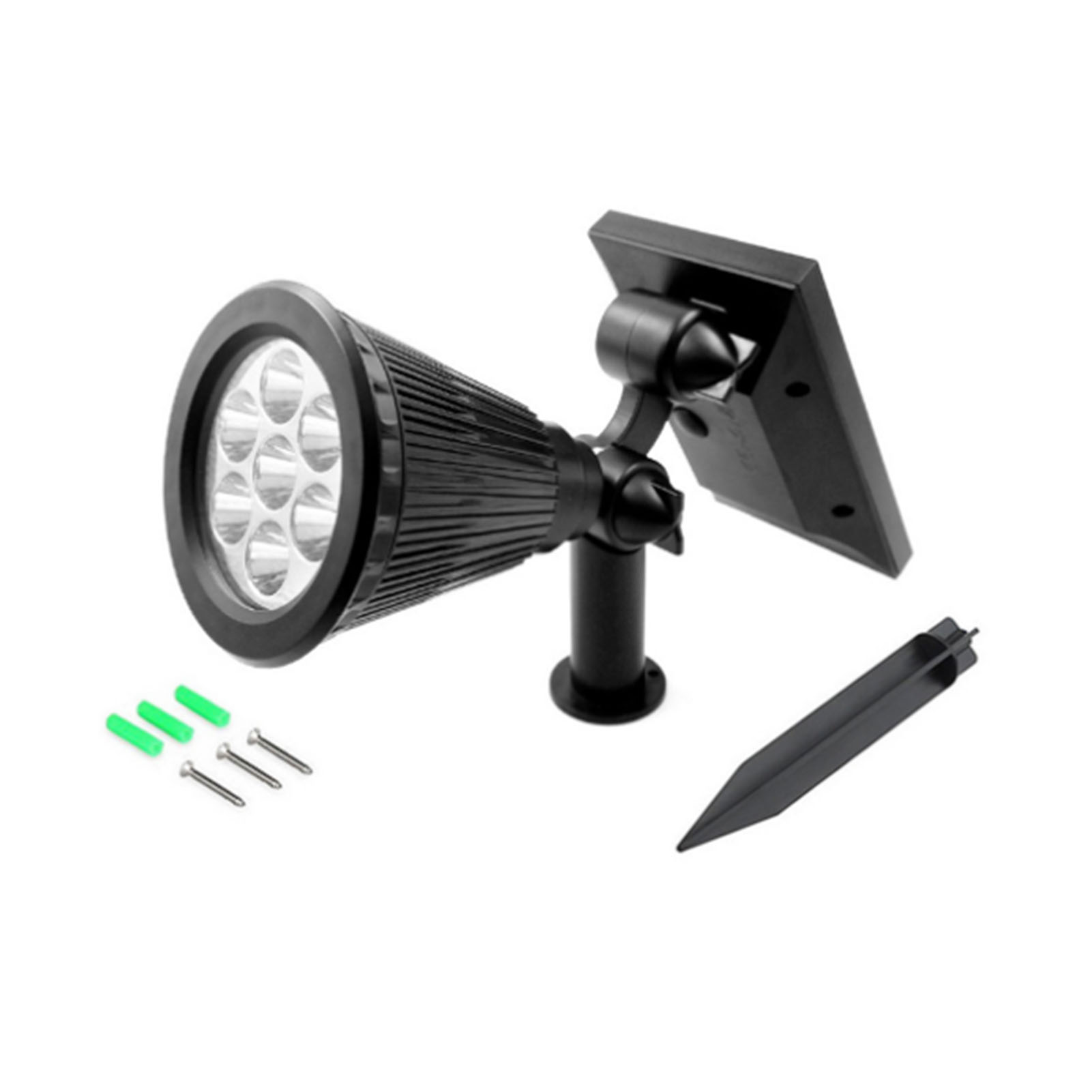 Wasserdichter Ip65-solar-fluter Mit 7 Verstellbaren, Drehbaren Leds, Warmweiß Oder Mehrfarbig, Für Garten, Rasen, Hof, Kabellos