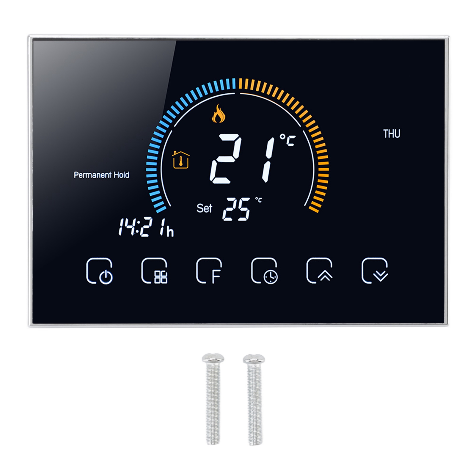 Programmierbarer Thermostat Für Heizkessel Bht-8000gc, Schwarzer Lcd-touchscreen, 95–240 V