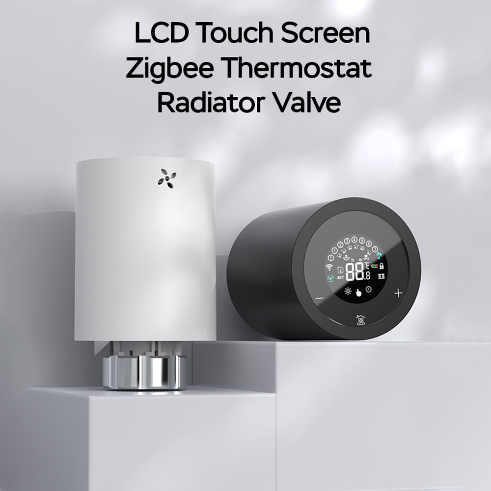 Toivize Tuya Zigbee Digitales Lcd-thermostatventil Für Heizkörper, Kompatibel Mit Ravl Ra M28, Schwarz, Sprachsteuerung