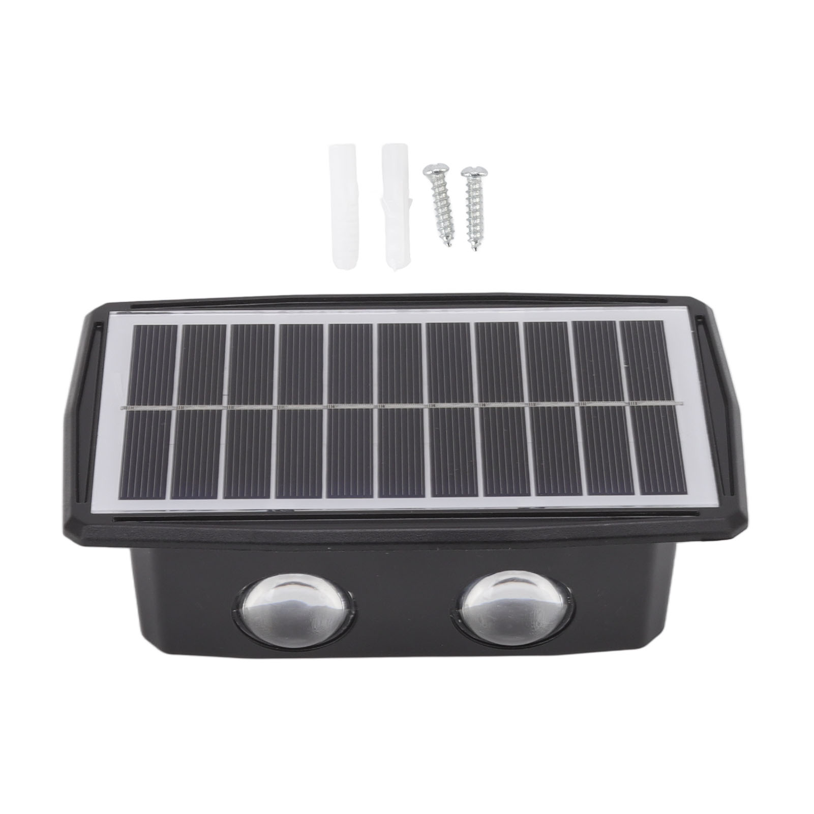 Toivize Solar-wandleuchte, Doppelbeleuchtung, 4 Leds, Konvexer Spiegel, Ip65, Warmweiß, Für Garten, Hof, Villa, Außenbereich