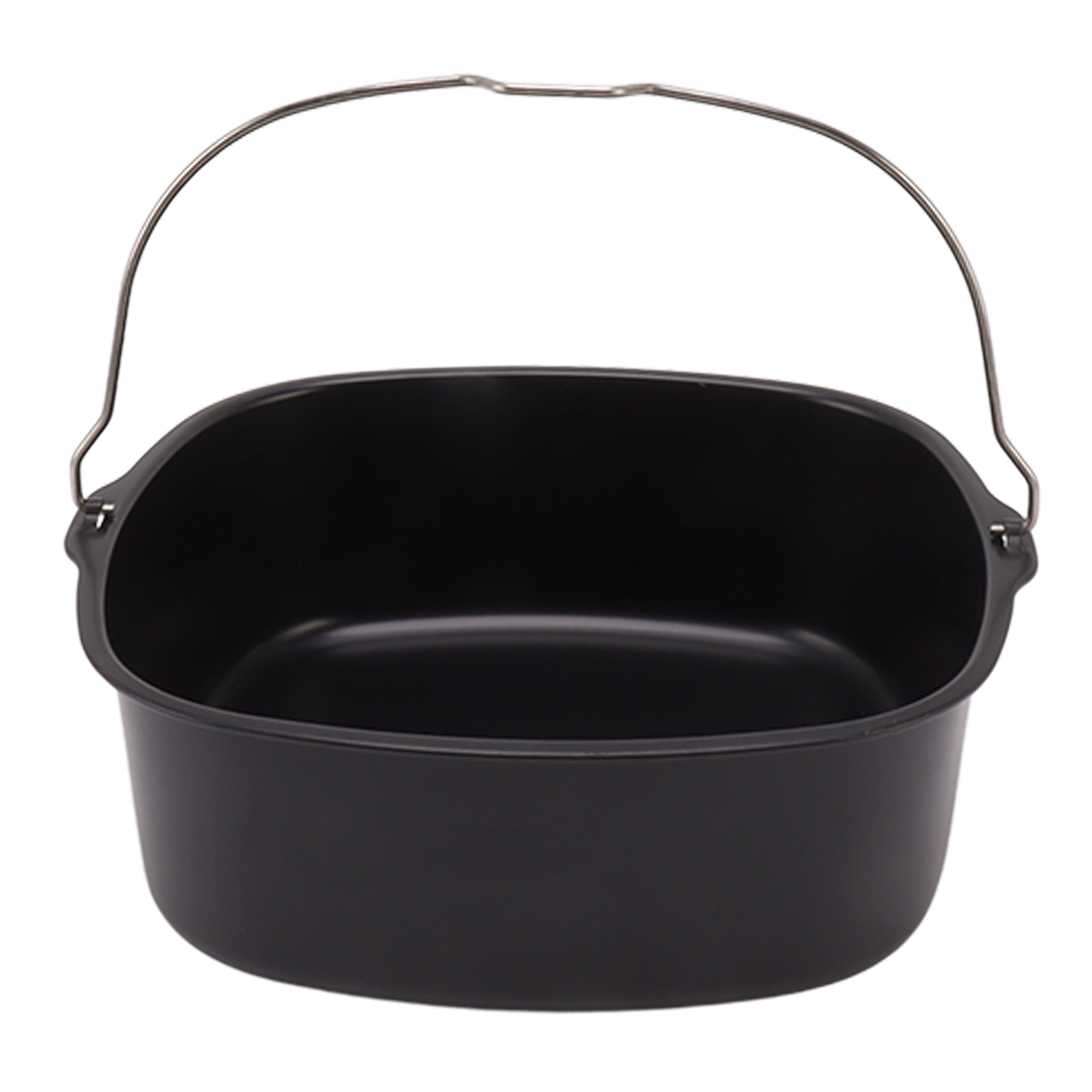 Quadratische, Antihaftbeschichtete Kuchenform Aus Lebensmittelechtem Metall (20 Cm) Für Heißluftfritteusen Mit Ergonomischen Griffen, Geeignet Für 3,8–8 Liter.