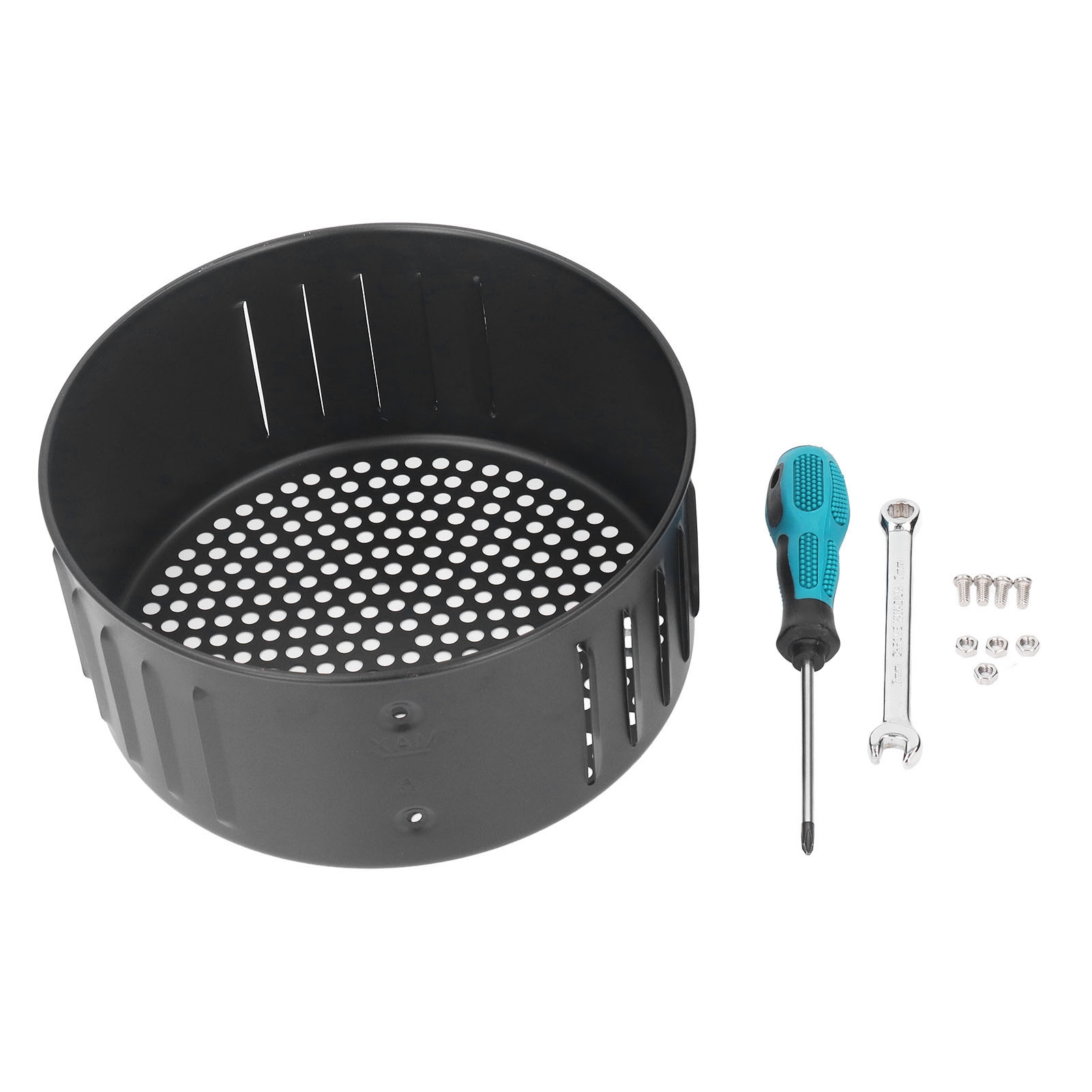 Toivize Universal-heißluftfritteusenkorb, 2,6 L, Edelstahl, Antihaftbeschichtung, Schwarz