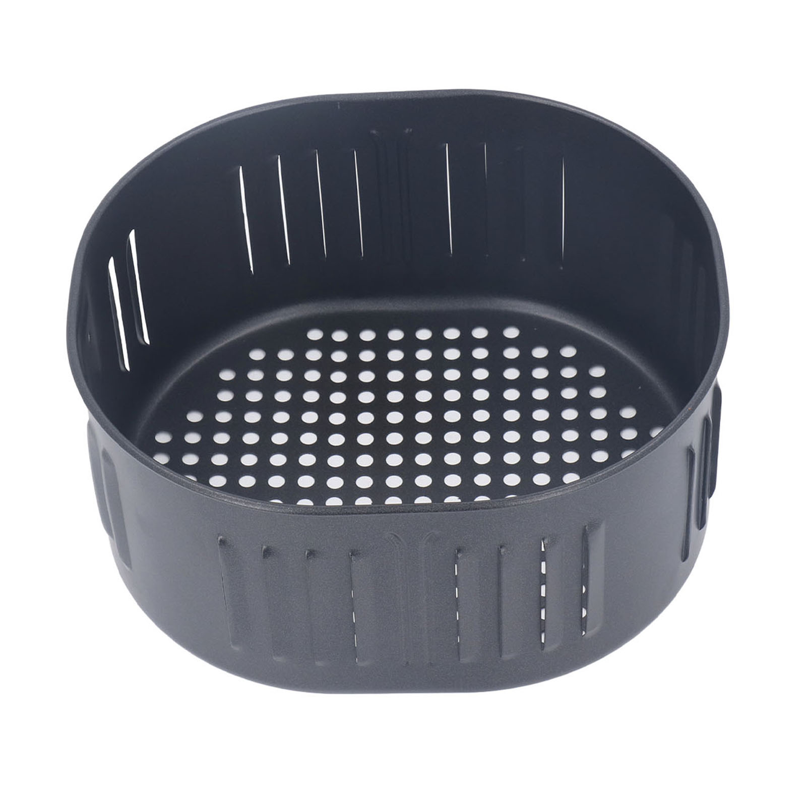 Universal-heißluftfritteusen- Und Backofenkorb (5,5 L), Schwarzer Edelstahl, Antihaftbeschichtet, Kompatibel Mit Heißluftfritteusen