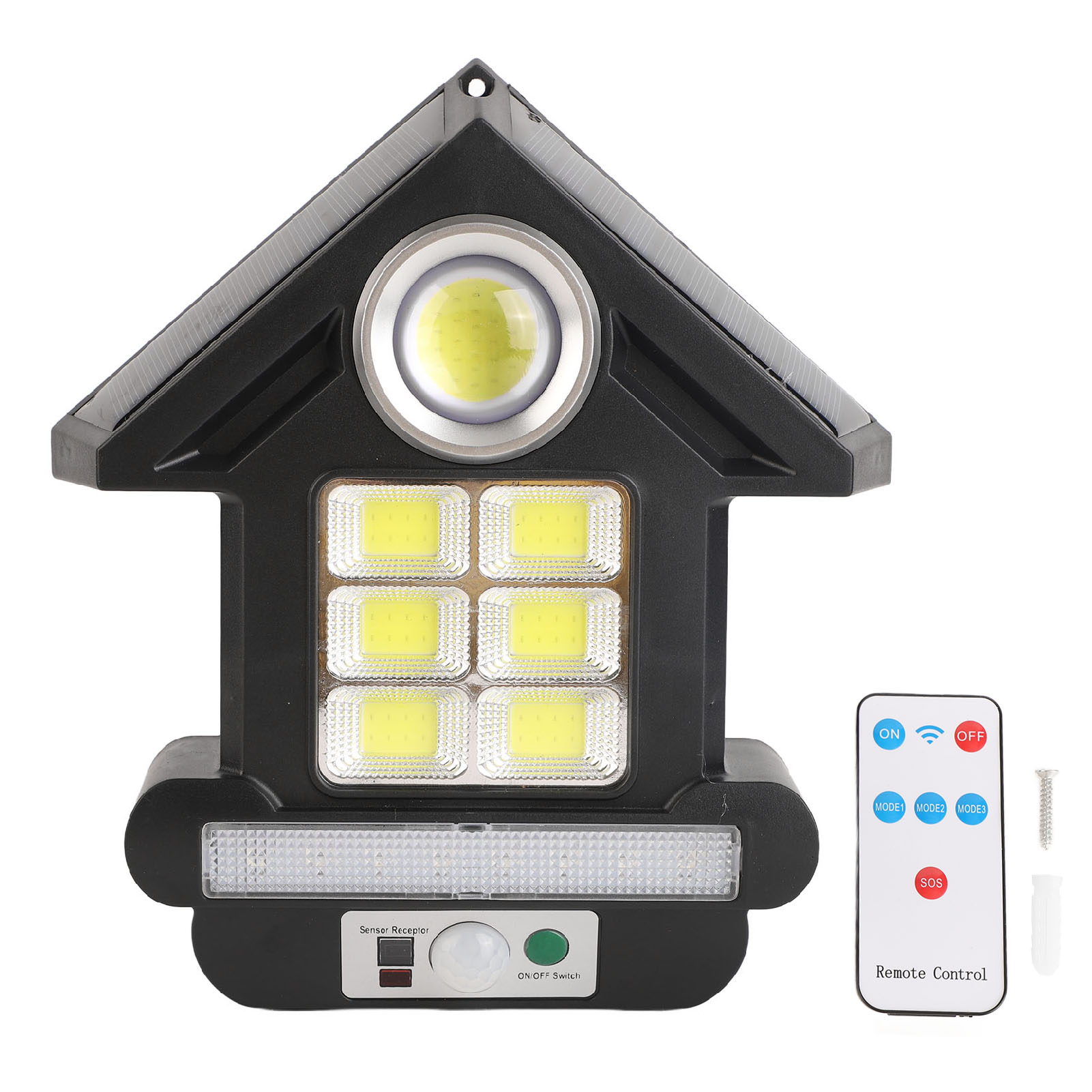 Toivize Solar-wandleuchte Für Zuhause, Abs, 19 X 21 Cm, Bewegungssensor, Cob-led, Fernbedienung, Integrierter Akku, Für Den Außenbereich