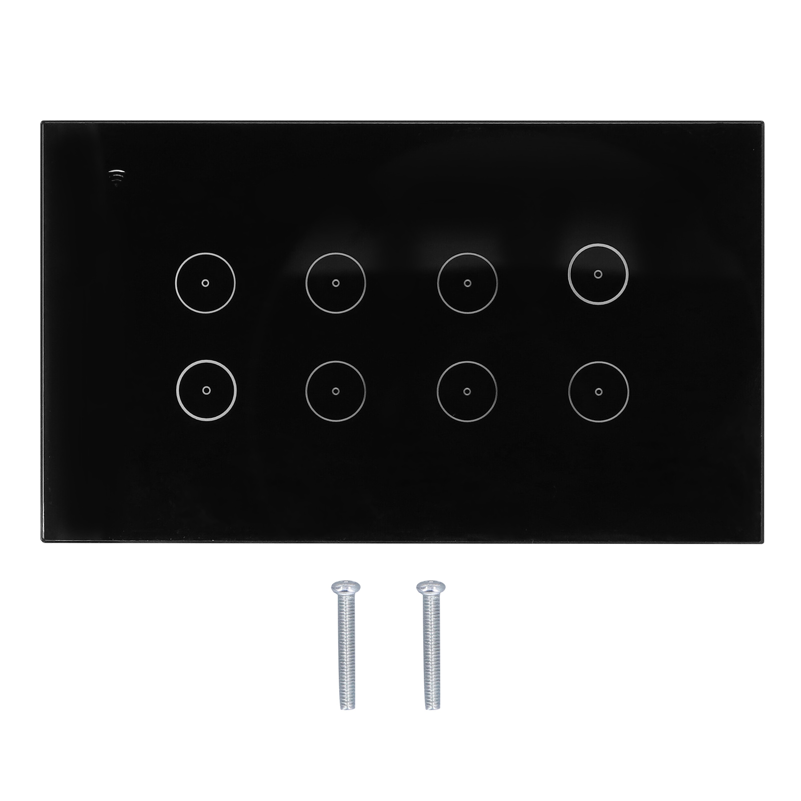 Tuya 8-wege-wlan-smart-touch-wandschalter, Schwarz, 95–250 V, Für Wohnungen Und Hotels, Sprach- Und Fernbedienung