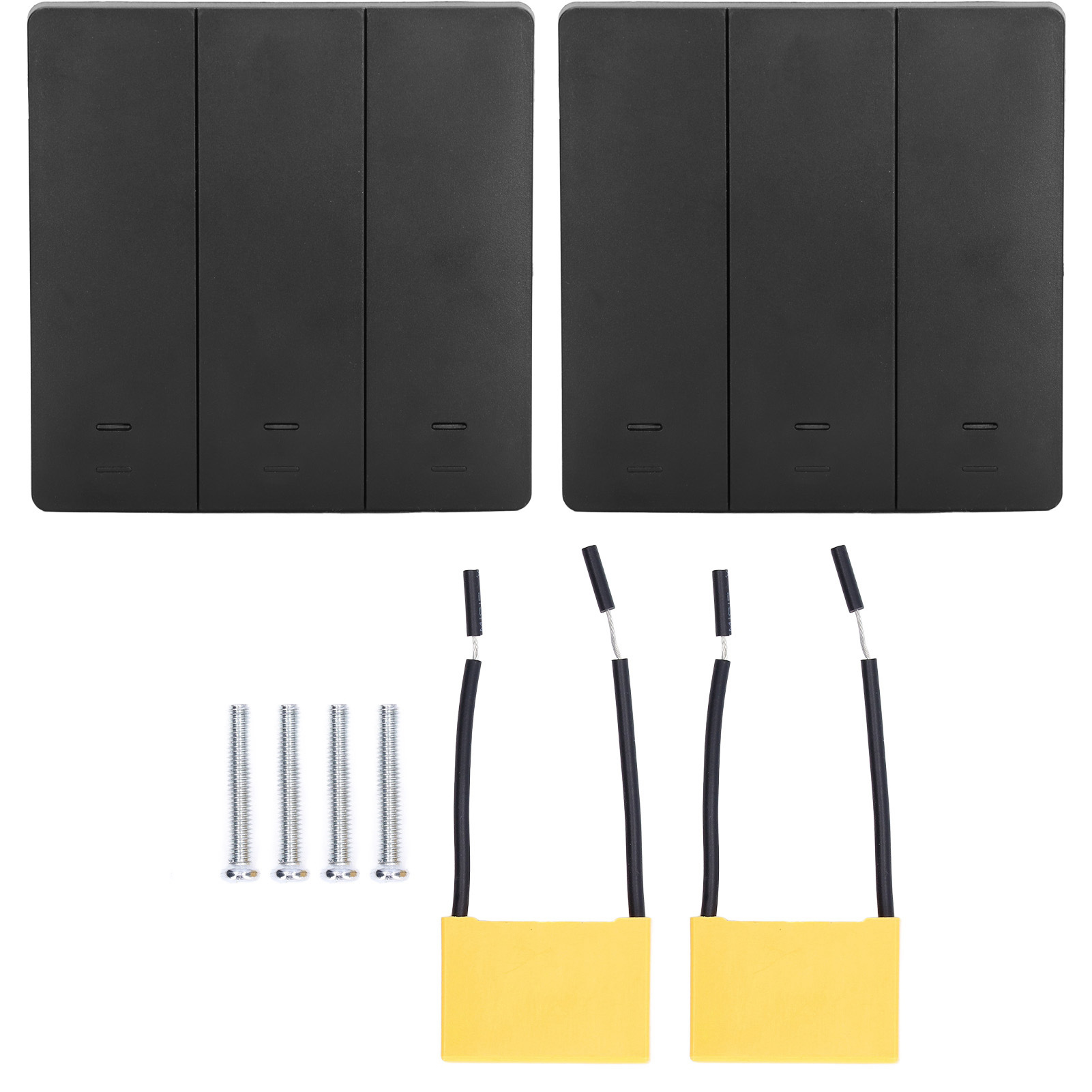 Toivize 3-wege-wlan-smart-schalter Mit Neutralleiter, Alexa-, Siri- Und Tuya-sprachsteuerung, Kompatibel Mit 100–230 V, Schwarz, 2er-pack
