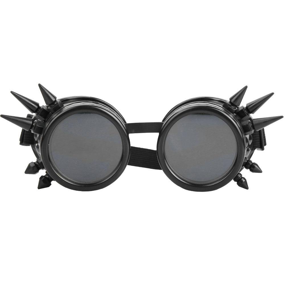 Retro-steampunk-schutzbrille Aus Schwarzem Abs-kunststoff Mit Herausnehmbaren Doppelgläsern Und Verstellbarem Riemen. Vintage-industrie-stil, Ideal Für Cosplay Und Radfahren.