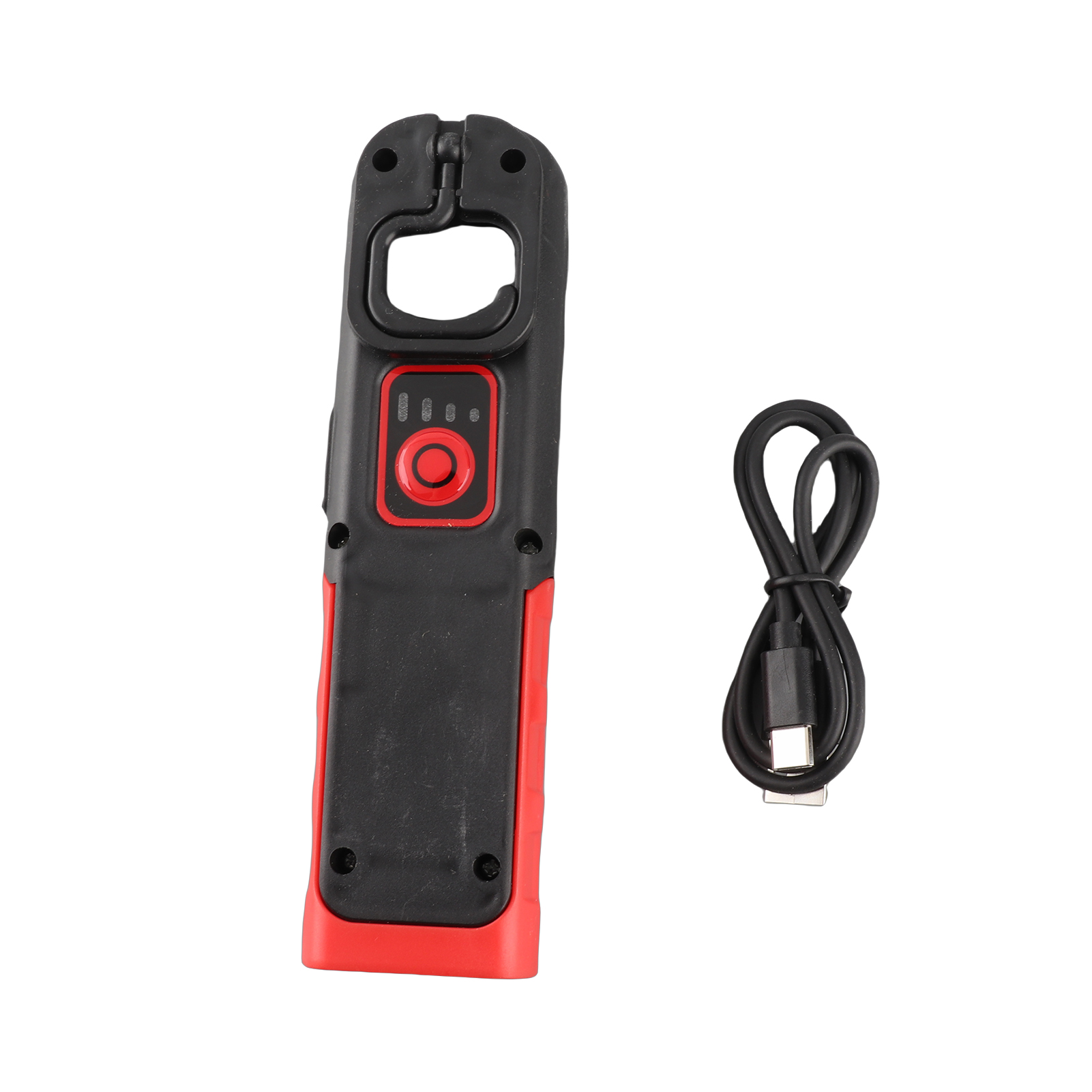 Wiederaufladbare Led-arbeitsleuchte S608 Cob 500 Lm, Magnetischer Haken, 360° Drehbar, Wasserdicht (ip44), Schwarz/rot, Kompakt