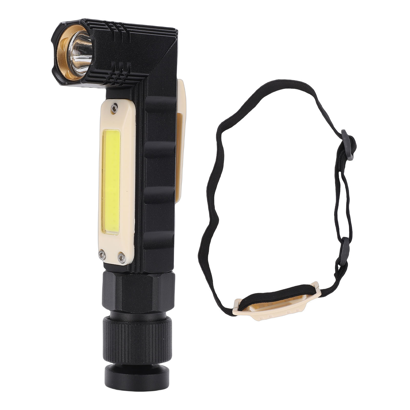 Faltbare, Per Usb Aufladbare Led-taschenlampe Mit 5 Leuchtmodi, Kopfband Und Magnet – Aluminium, 13,5 Cm
