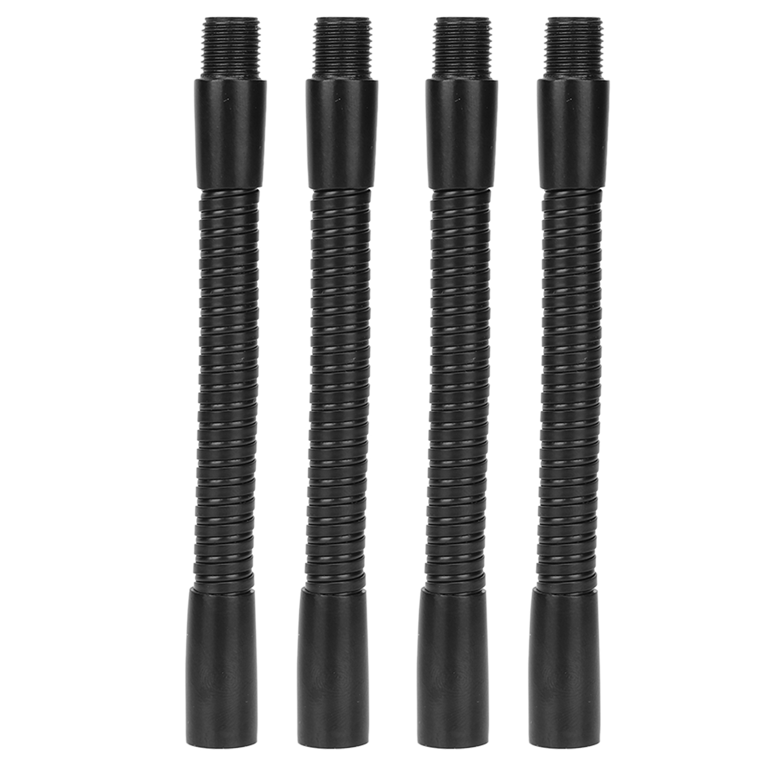 Set Mit 4 Schwarzen, Flexiblen Schwanenhalsarmen Aus Aluminium, Ø 10 Mm, L 12 Cm, Für Schreibtischlampen