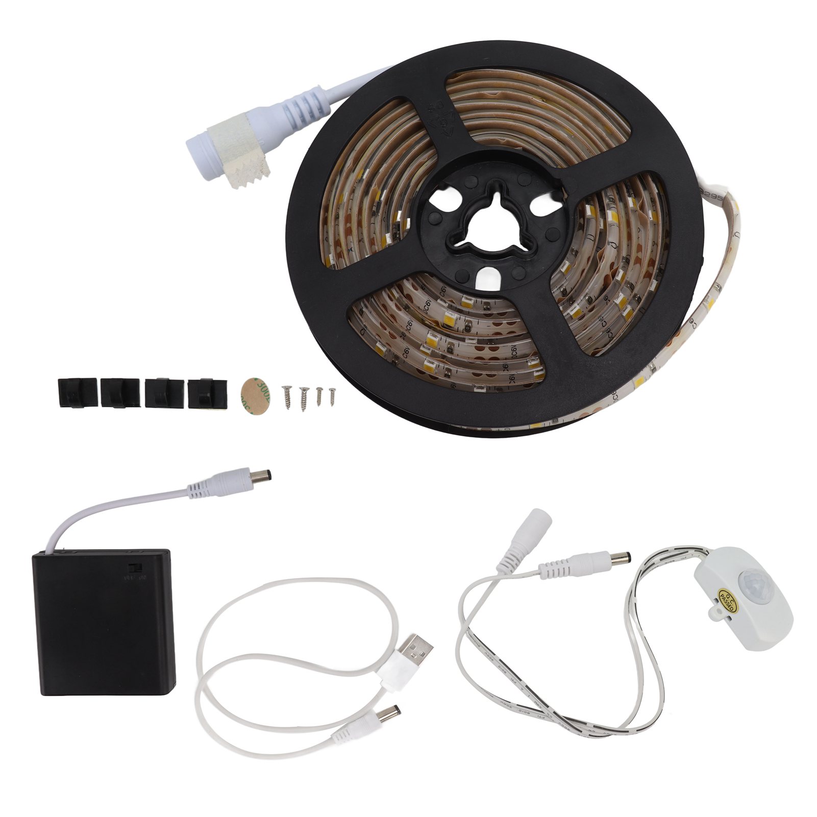 2 M Led-streifen Mit Bewegungsmelder, Ip65 Wasserdicht, Warmweißes Licht, 12 V, Usb- Oder Aa-batteriebetrieb, Für Möbel Und Schränke