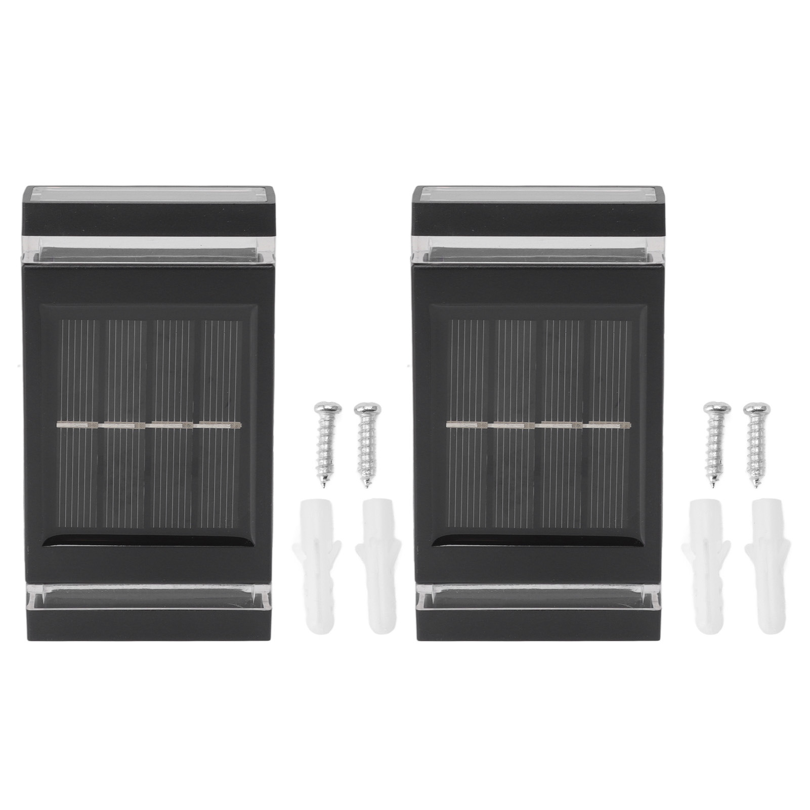 Set Mit 2 Warmweißen Led-solar-wandleuchten, Ip65 Wasserdicht, Für Garten, Hof, Balkon, Einfahrt, Modernes Design