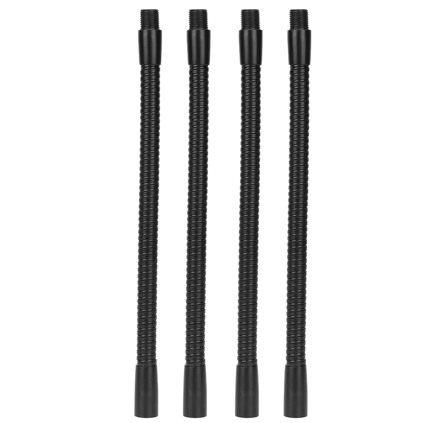 Set Mit 4 Flexiblen Aluminium-schwanenhälsen (10 Mm X 20 Cm, Schwarz) Für Verstellbare Diy-tischlampen – Robust Und Flexibel