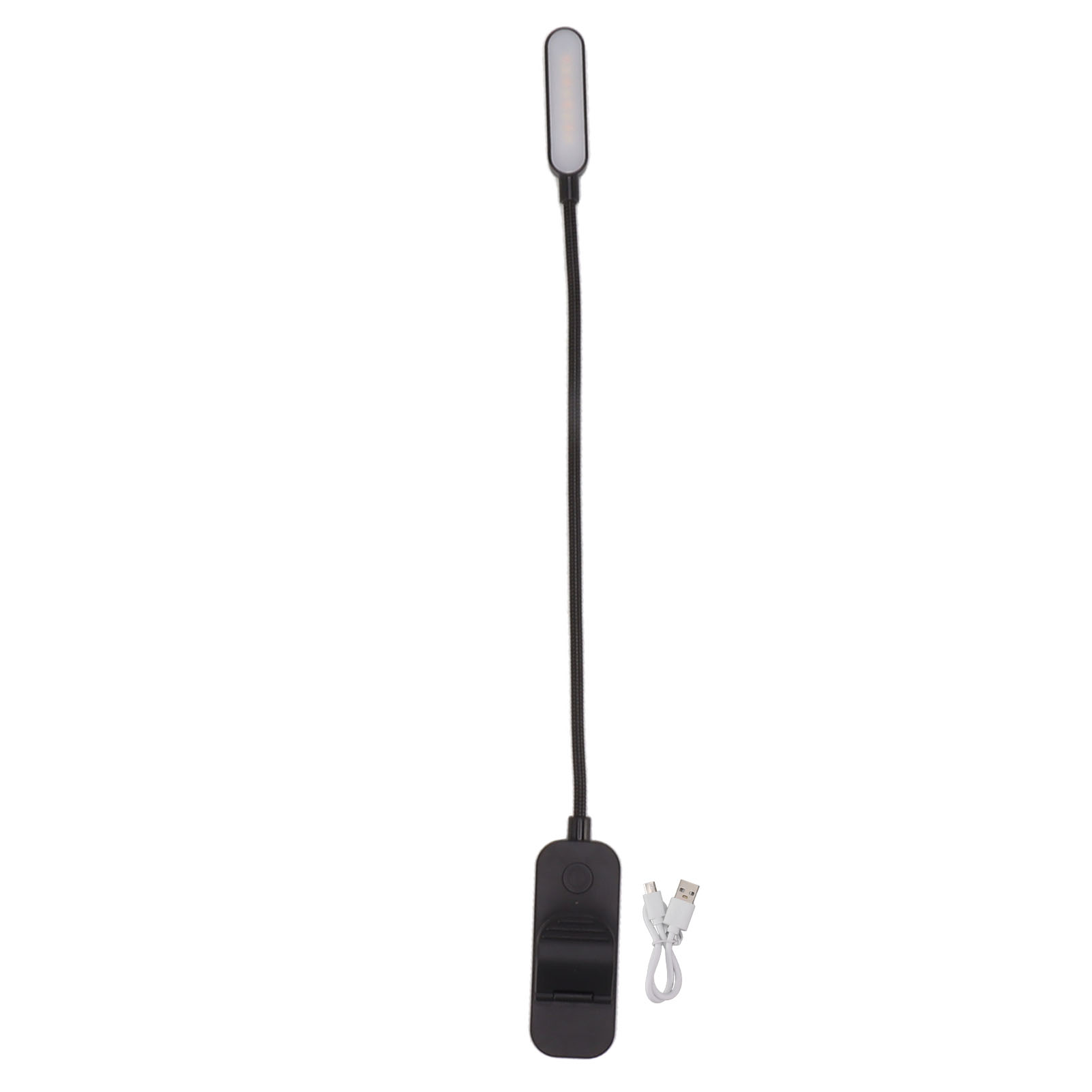 Wiederaufladbare Led-leselampe Mit Klemme, 8 Leds, 3 Farbtemperaturen, Stufenlose Dimmung, Schwarz, 345 Mm, Abs